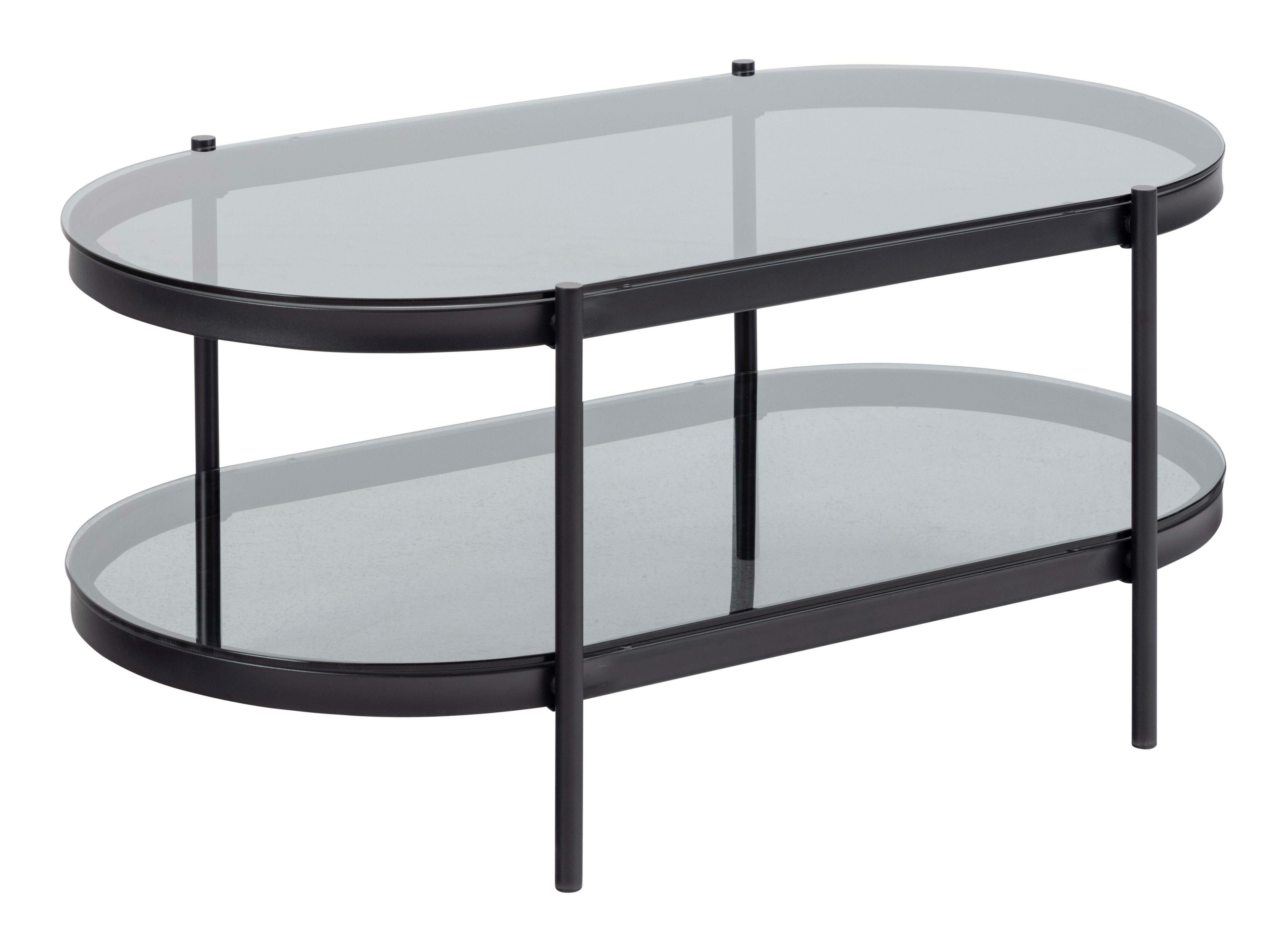 Bendt Ovale Glazen Salontafel Paw 95 x 50cm - Zwart - Ovaal