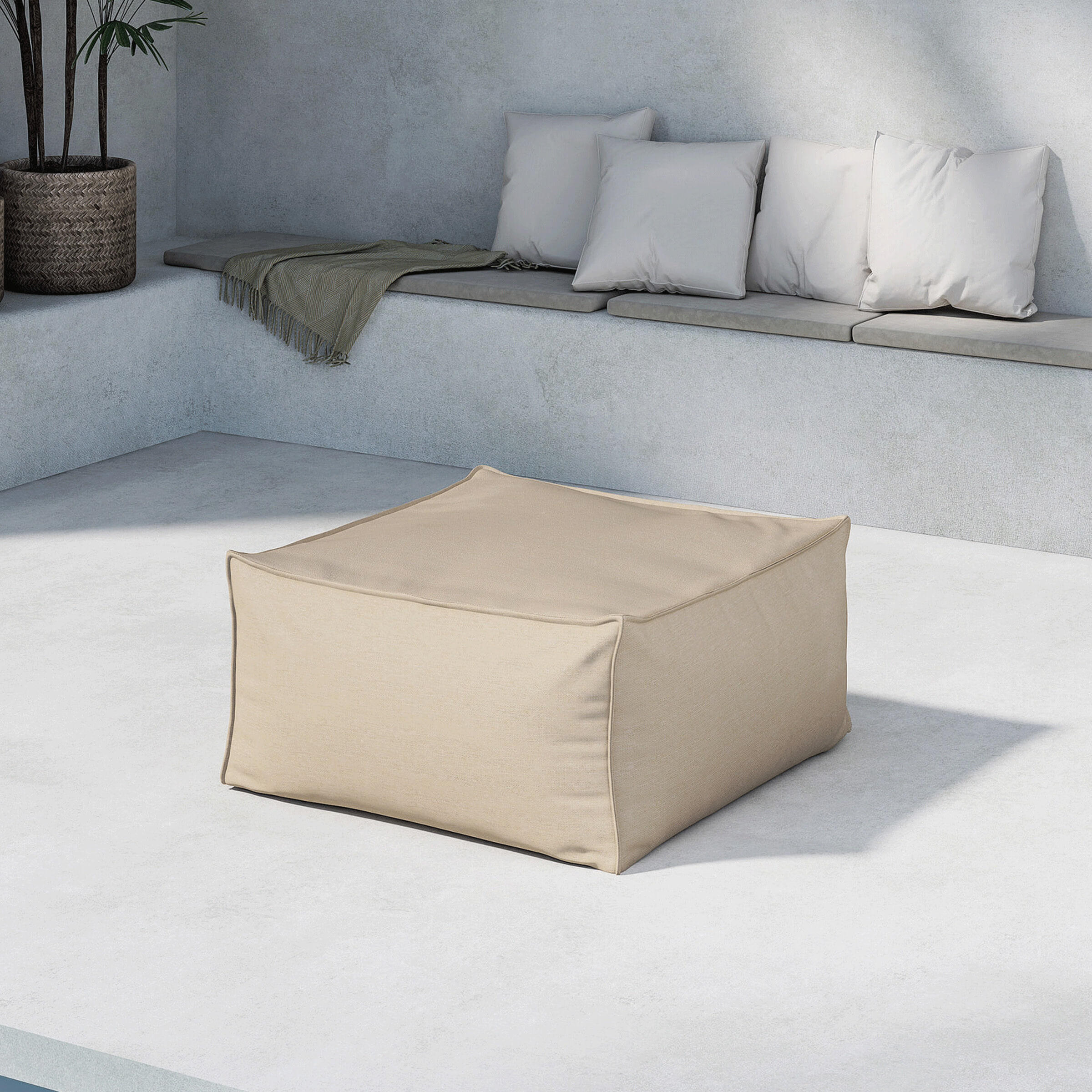 Nohr Outdoor Hocker Adron Olefin - Beige