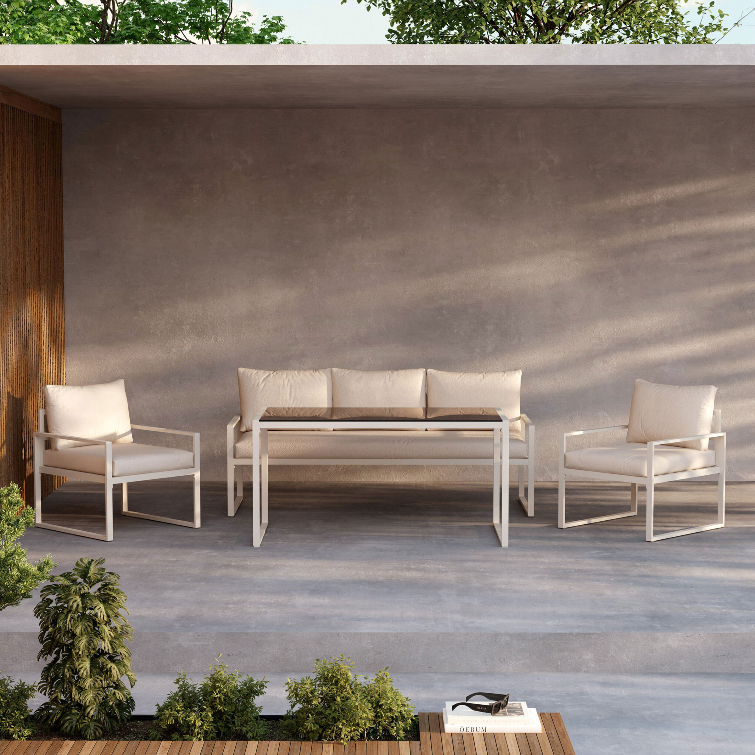 Nohr Loungeset 'Sharise' Met bank, 2 loungestoelen en hoge tafel