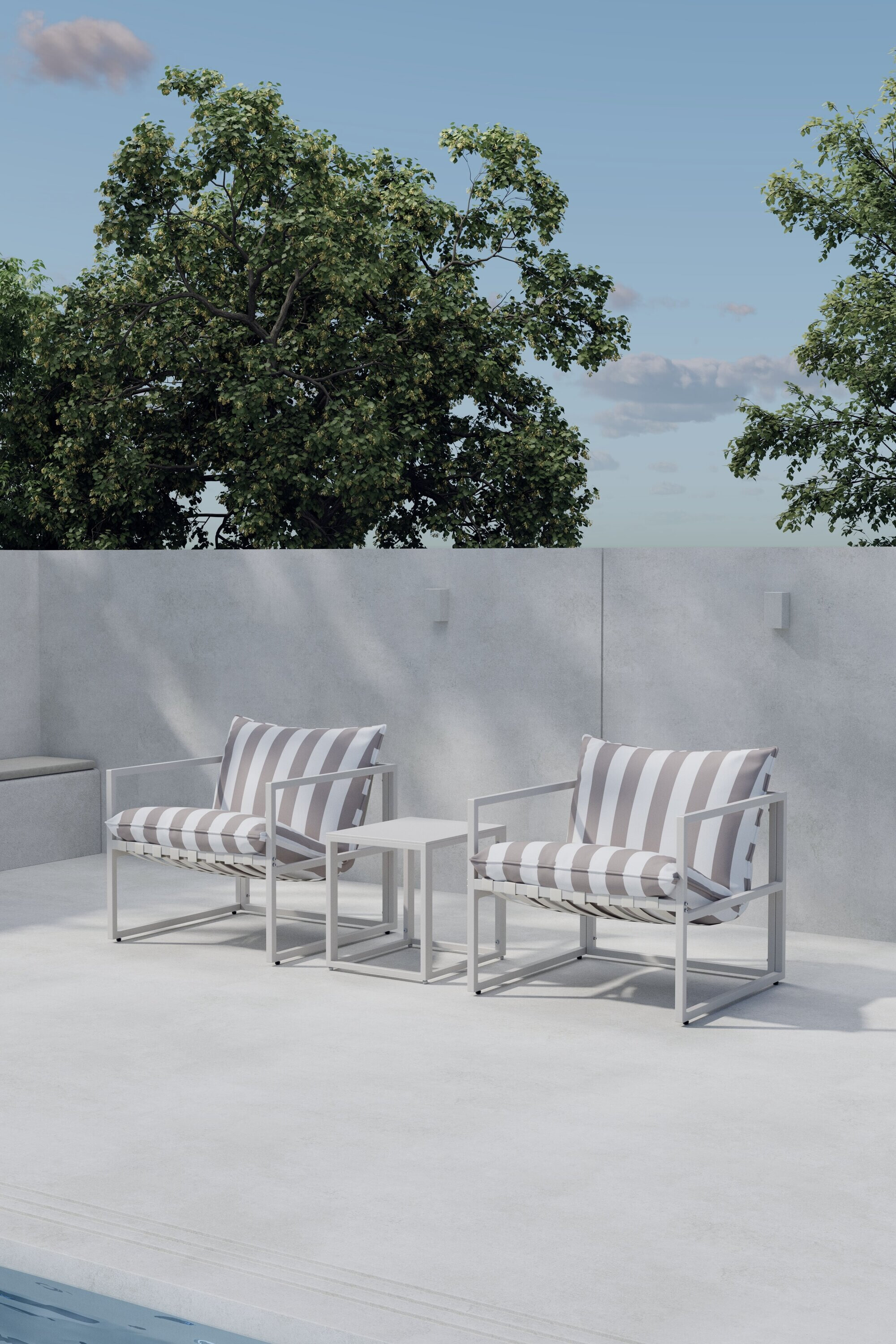 Nohr Loungeset 'Kandie' Met 2 stoelen en tafel, kleur Beige