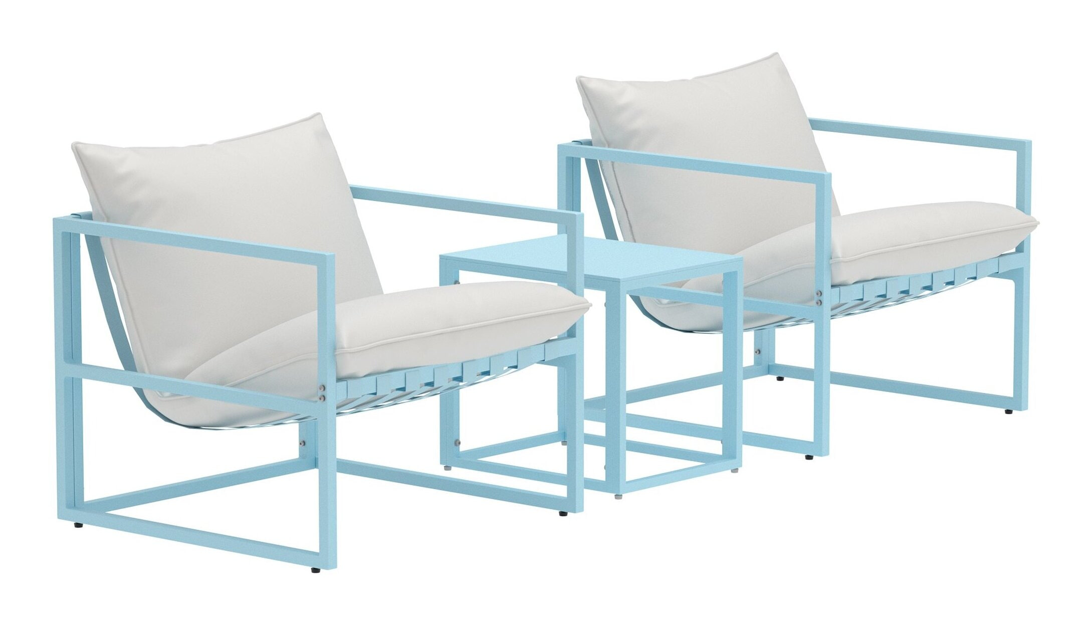 Nohr Loungeset 'Kandie' Met 2 stoelen en tafel, kleur Lichtblauw