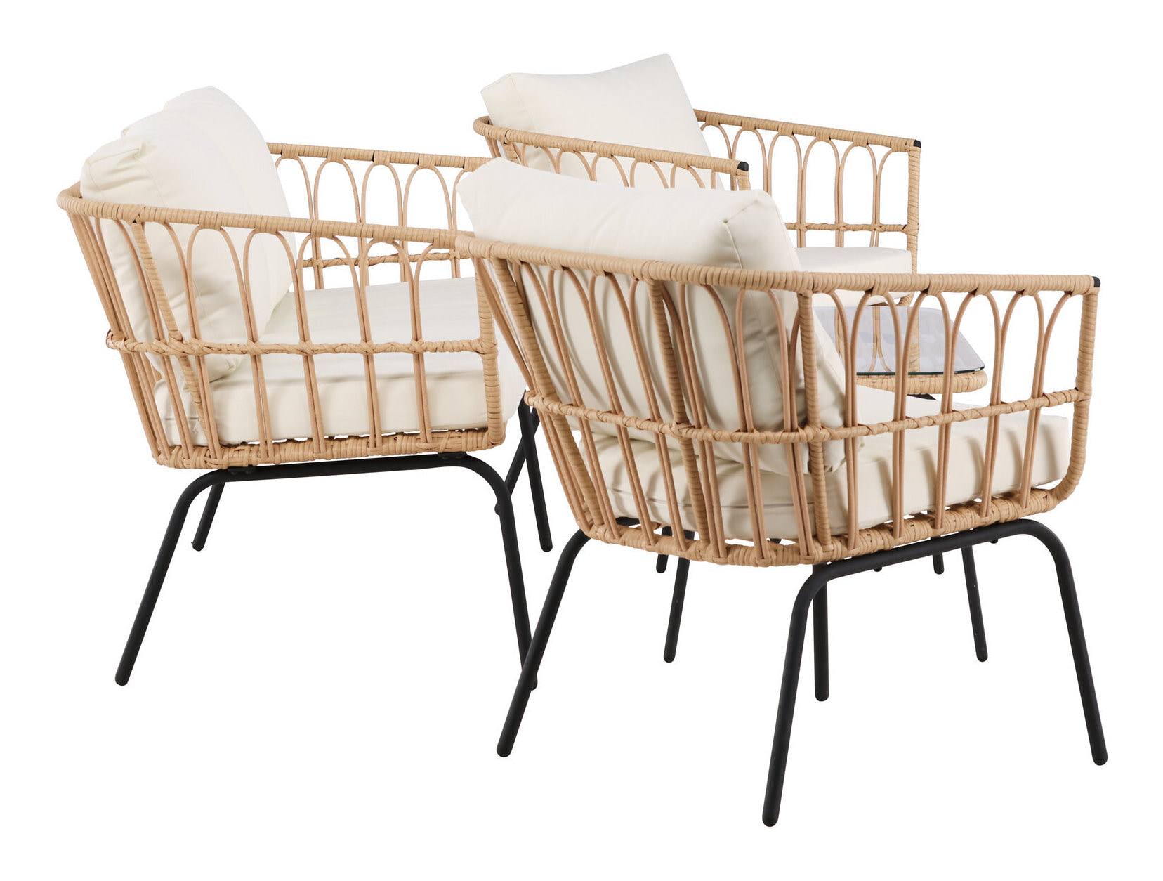 Nohr Loungeset 'Agustina' Rattan, Met bank, 2 loungestoelen en tafel