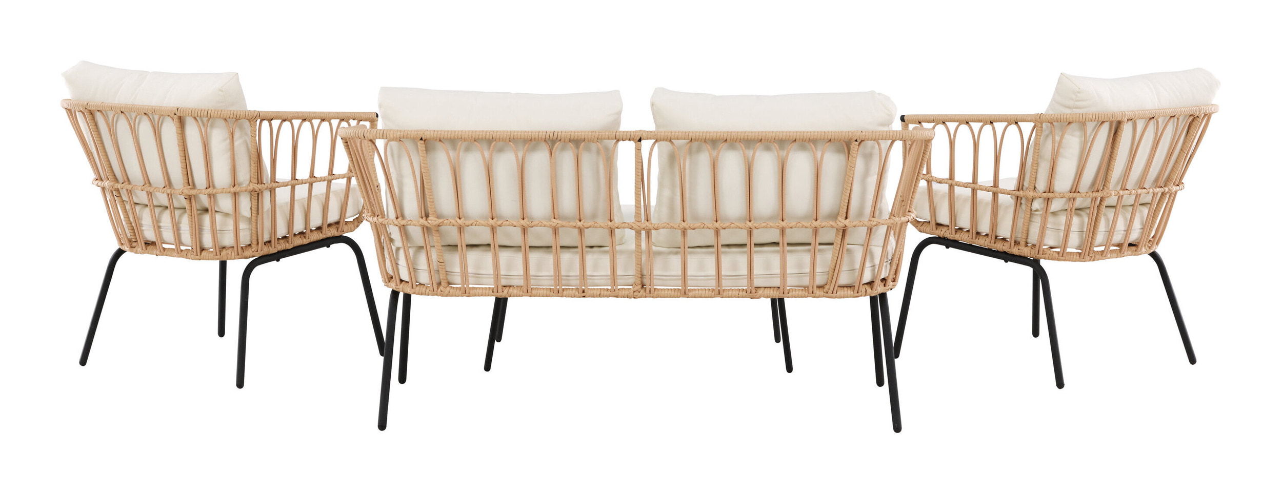 Nohr Loungeset 'Agustina' Rattan, Met bank, 2 loungestoelen en tafel