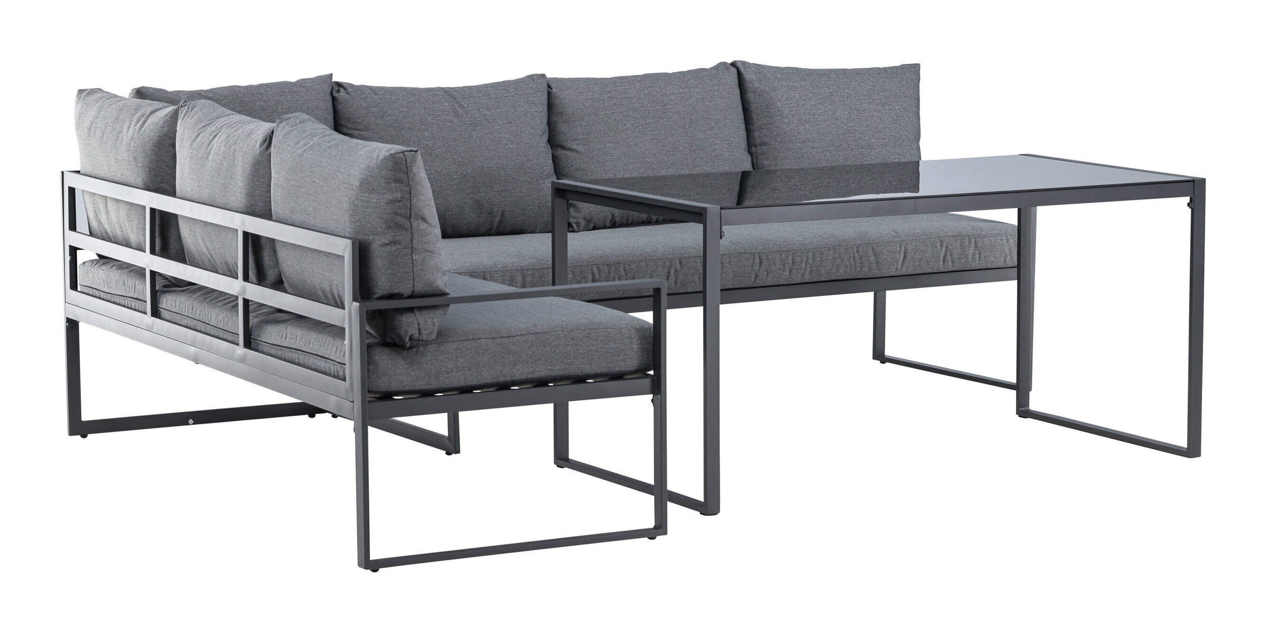 Nohr Loungeset 'Jenalee' Met hoekbank en hoge tafel, kleur Zwart