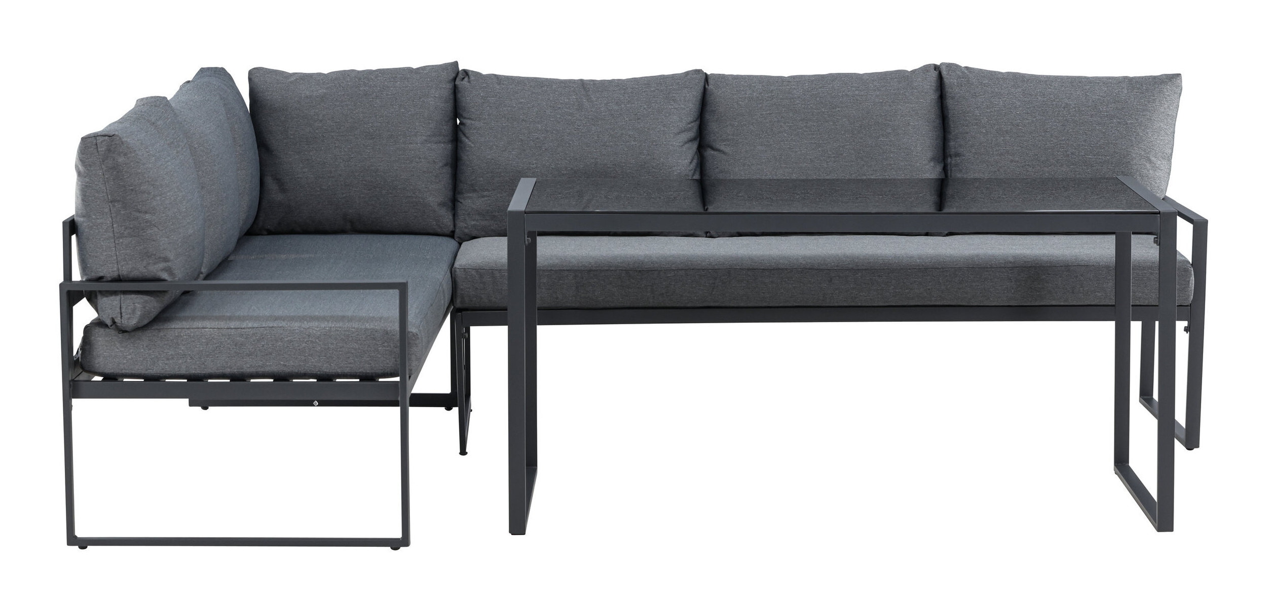 Nohr Loungeset 'Jenalee' Met hoekbank en hoge tafel, kleur Zwart
