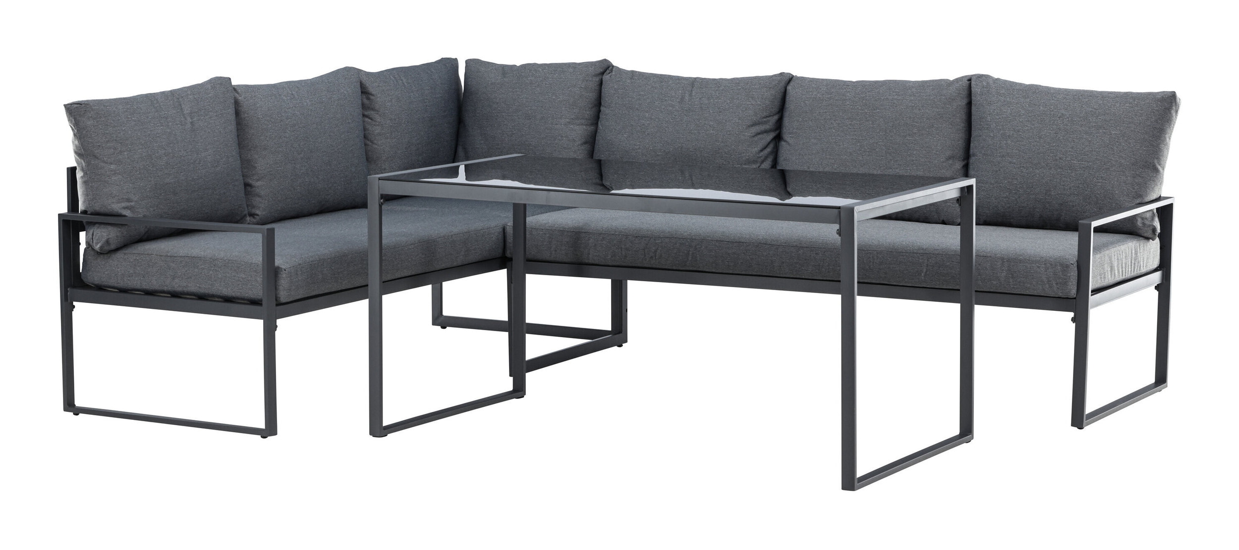 Nohr Loungeset 'Jenalee' Met hoekbank en hoge tafel, kleur Zwart