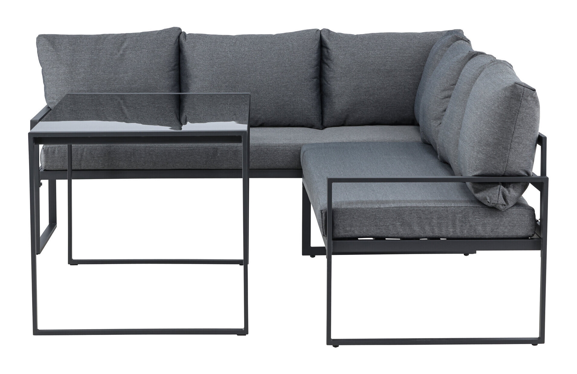Nohr Loungeset 'Jenalee' Met hoekbank en hoge tafel, kleur Zwart