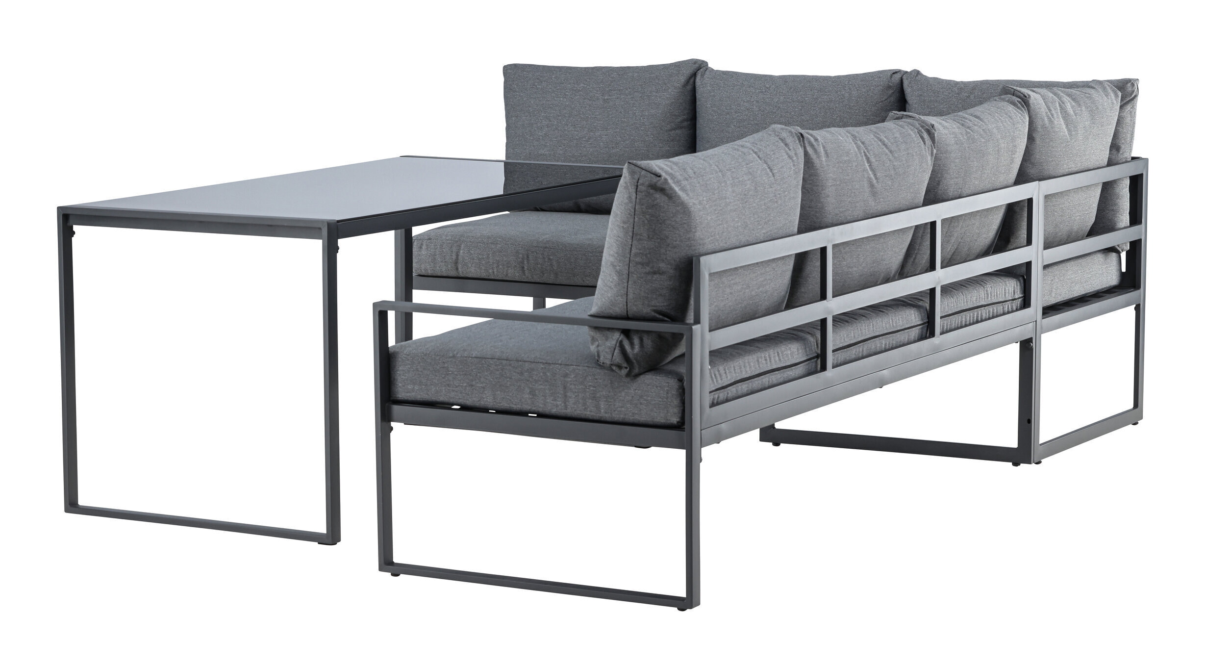 Nohr Loungeset 'Jenalee' Met hoekbank en hoge tafel, kleur Zwart