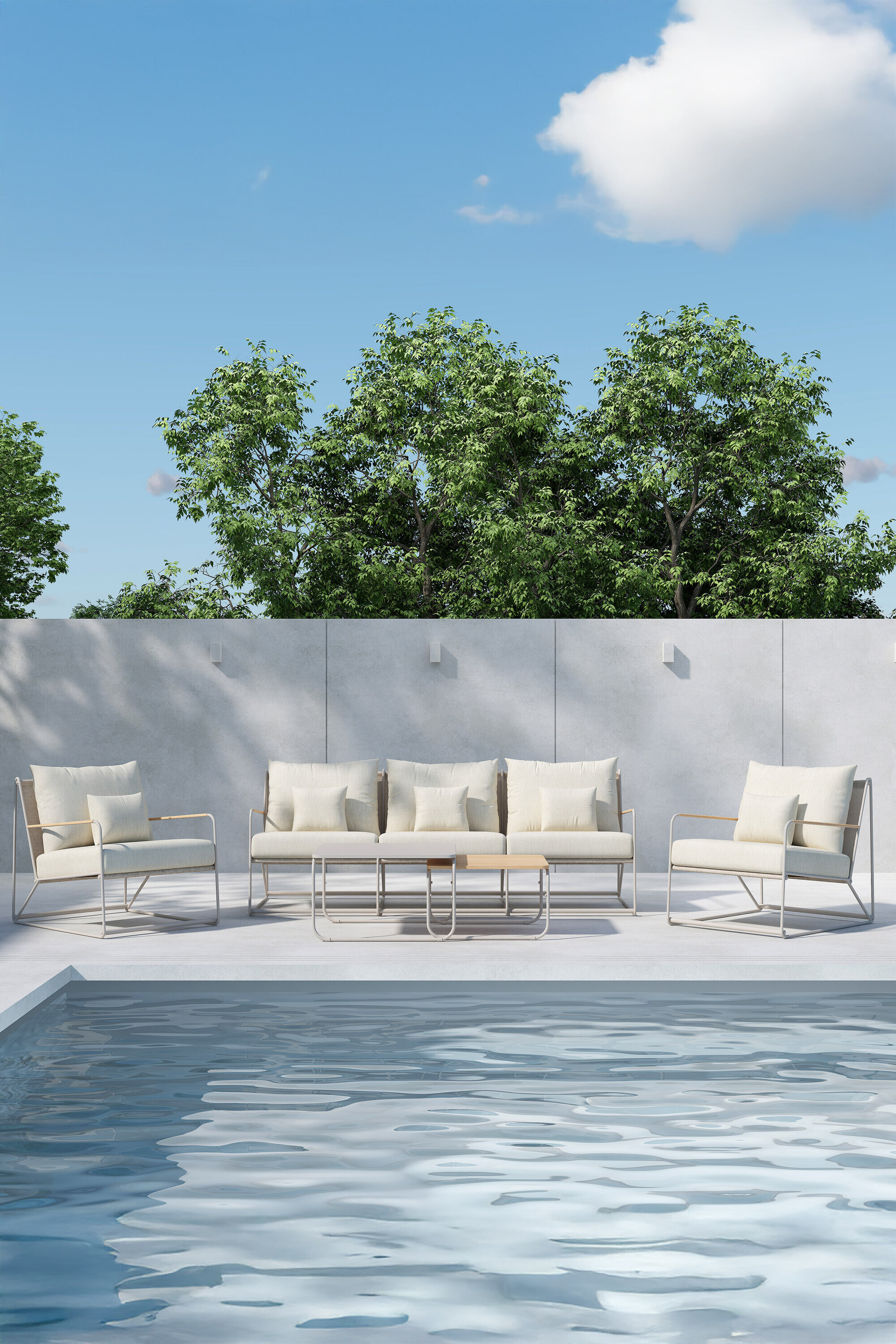 Nohr Loungeset 'Markesha' Met bank, 2 loungestoelen en 2 tafels