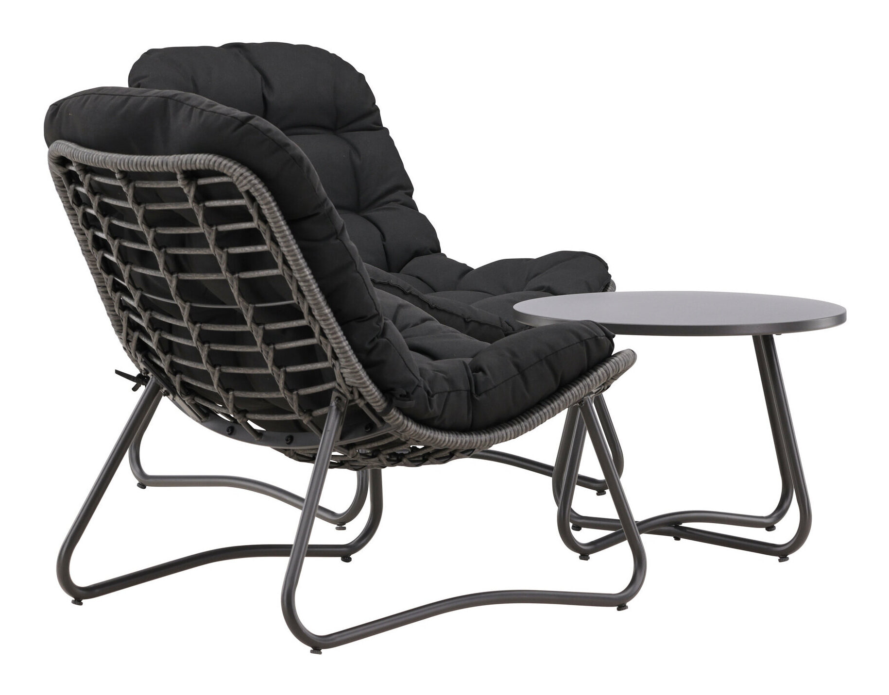 Nohr Loungeset 'Laurissa' Met 2 loungestoelen en tafel, kleur Grijs/Zwart