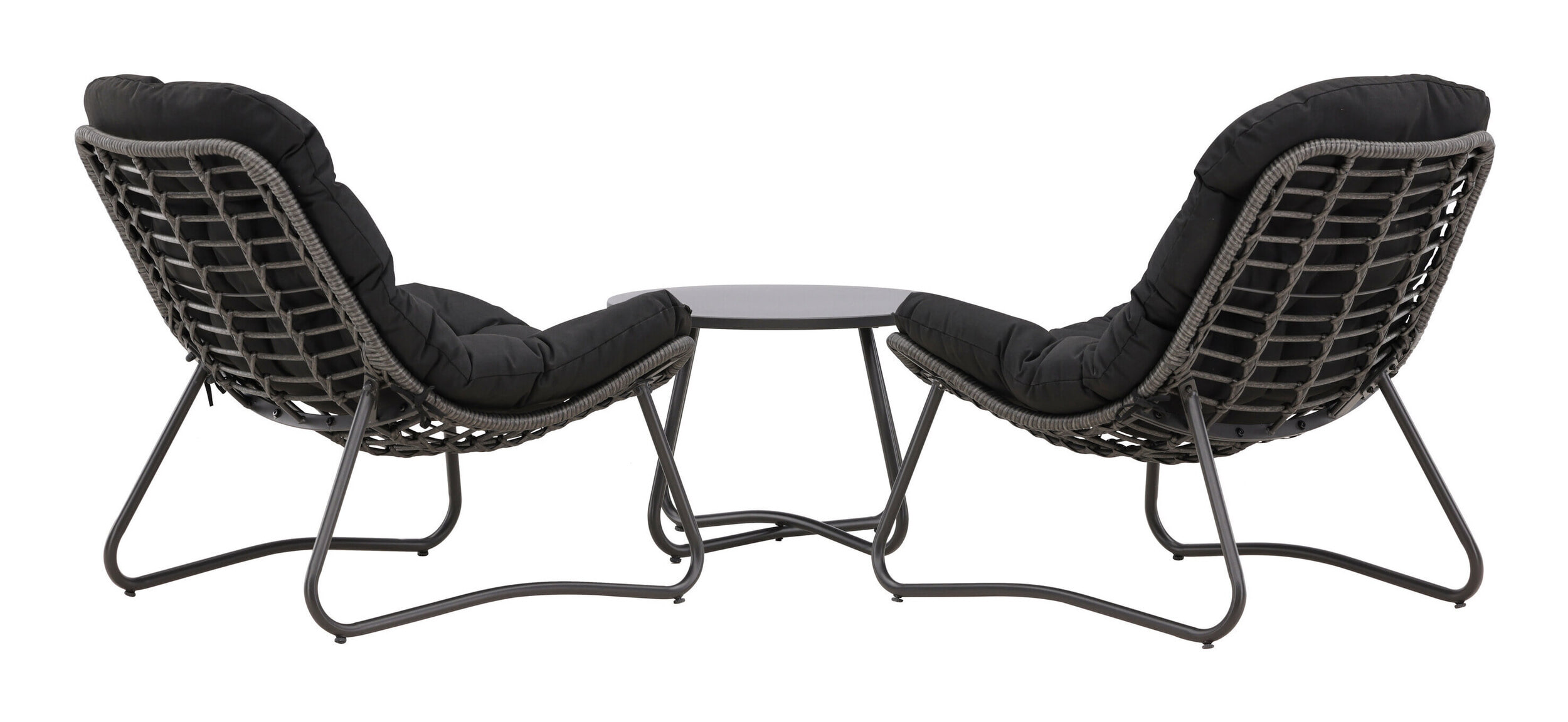 Nohr Loungeset 'Laurissa' Met 2 loungestoelen en tafel, kleur Grijs/Zwart