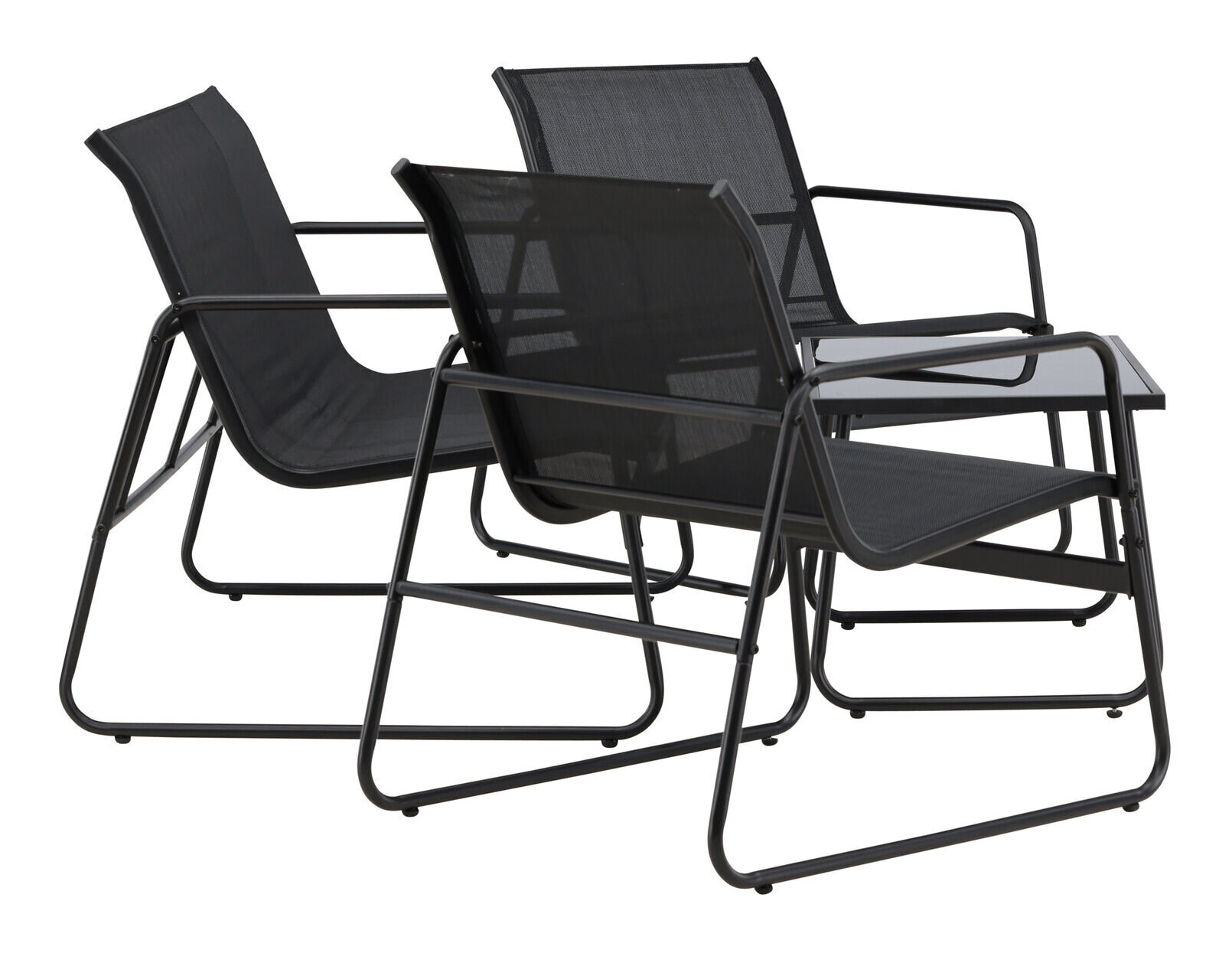Nohr Loungeset 'Karilynn' Met bank, 2 loungestoelen en tafel, kleur Zwart