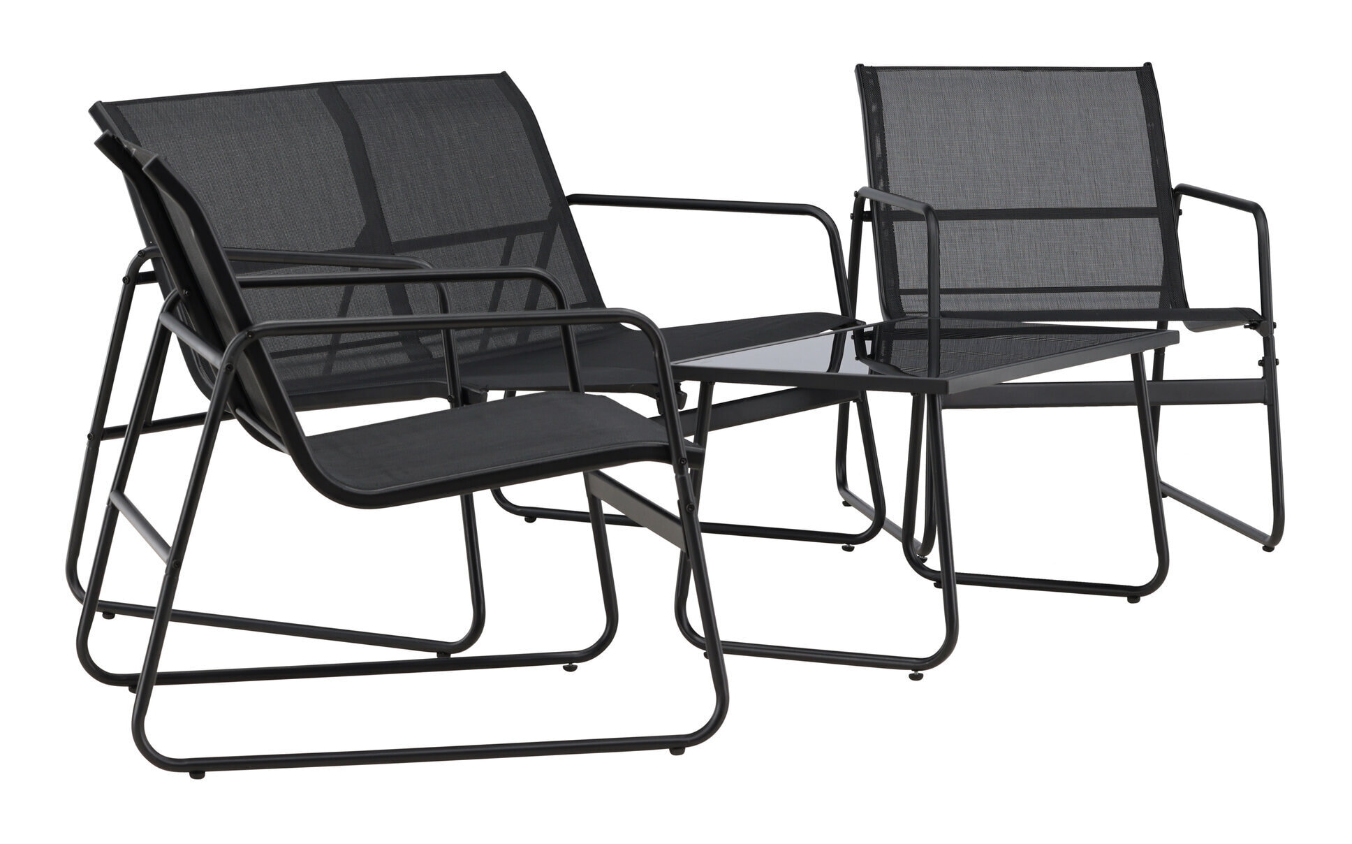 Nohr Loungeset 'Karilynn' Met bank, 2 loungestoelen en tafel, kleur Zwart