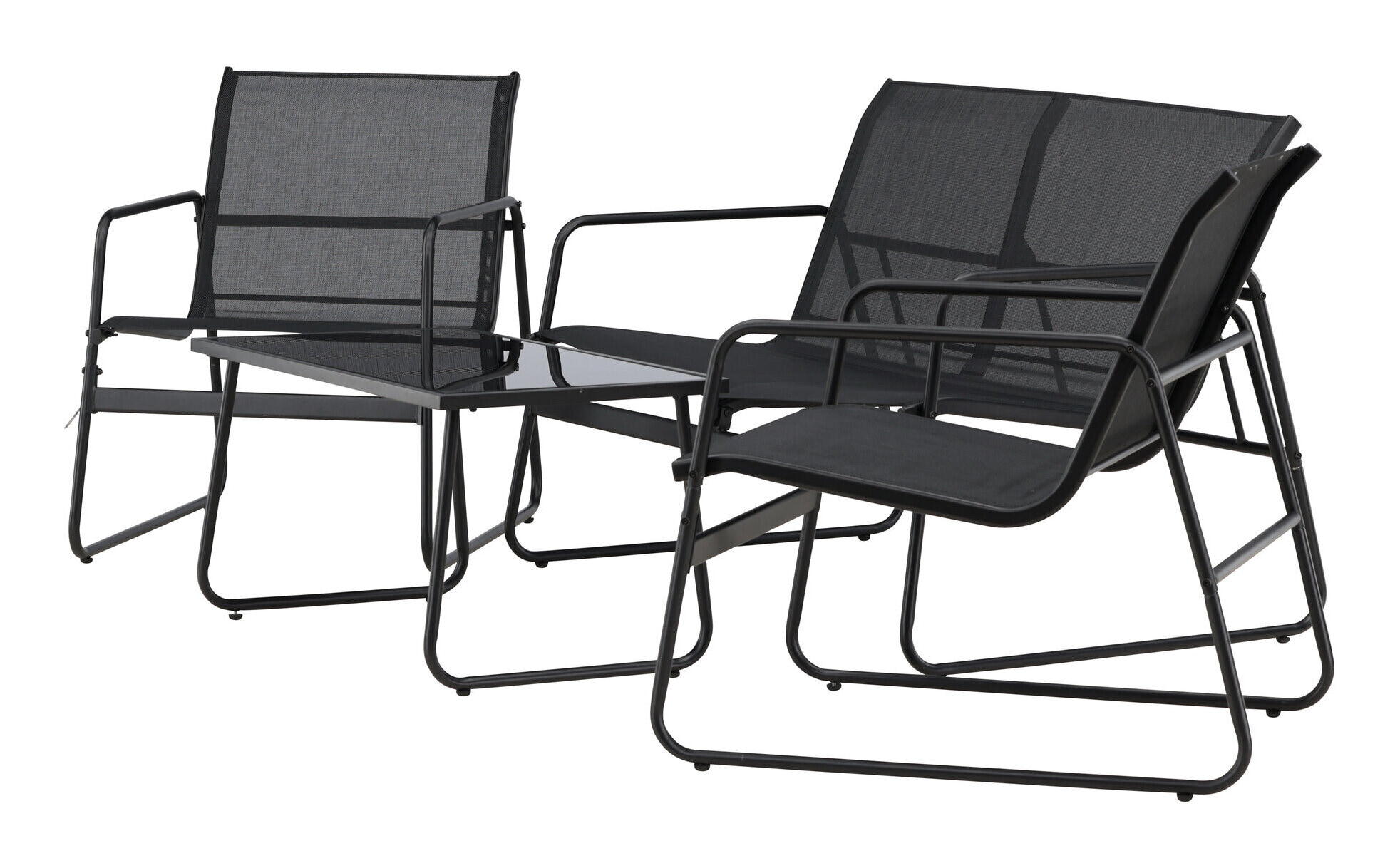 Nohr Loungeset 'Karilynn' Met bank, 2 loungestoelen en tafel, kleur Zwart
