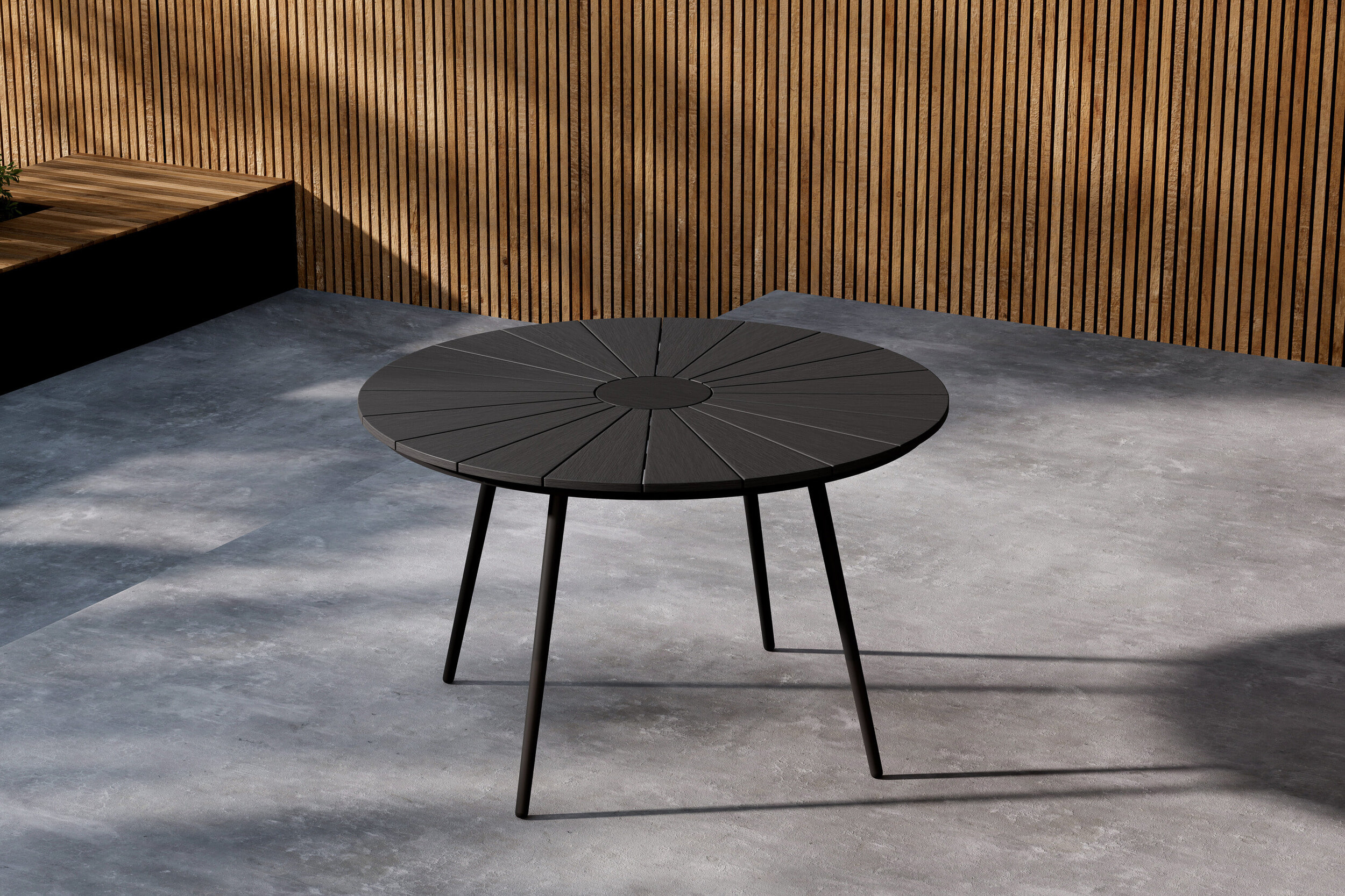 Nohr Ronde Tuintafel 'Perlita' 120cm, kleur Zwart