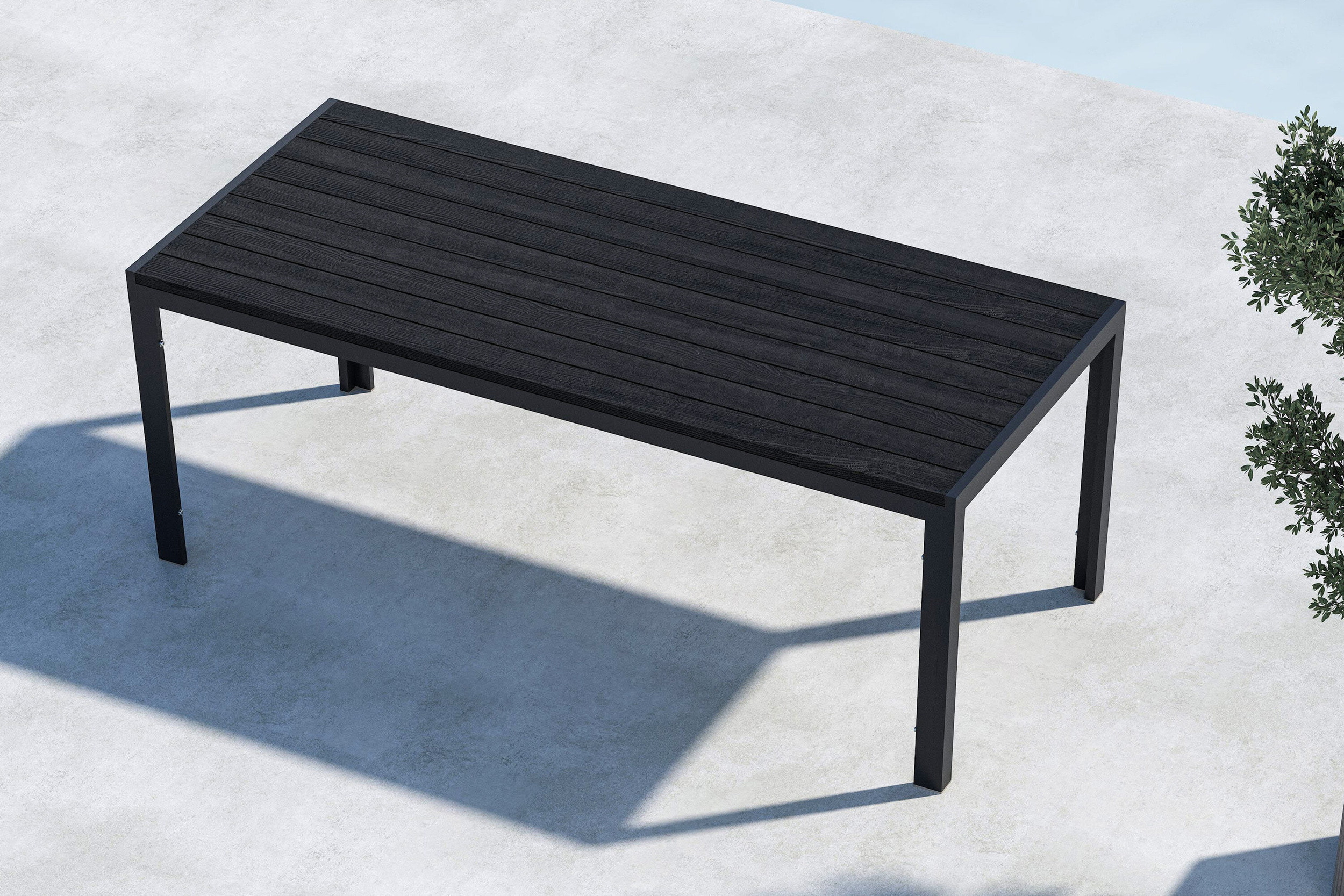 Nohr Tuintafel 'Cherice' 205 x 90cm, kleur Zwart