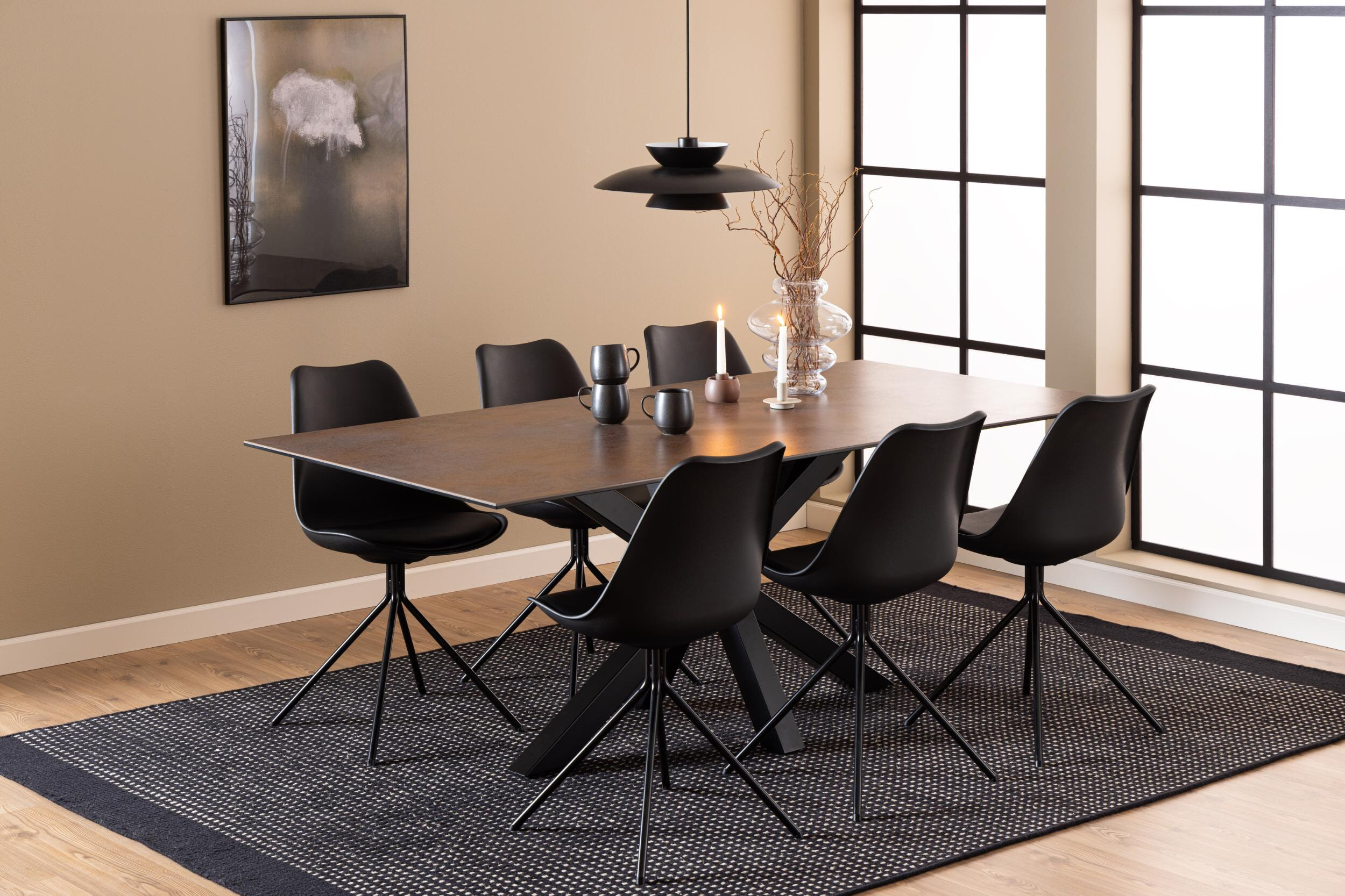 Bendt Eettafel 'Line' Keramiek, 200 x 100cm, kleur Bruin