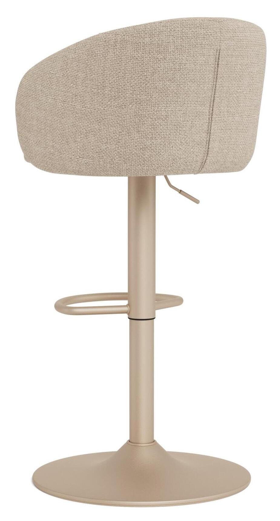 Bendt Draaibare Barkruk 'Cristi' Structuurstof, kleur Beige (zithoogte 65-86cm)