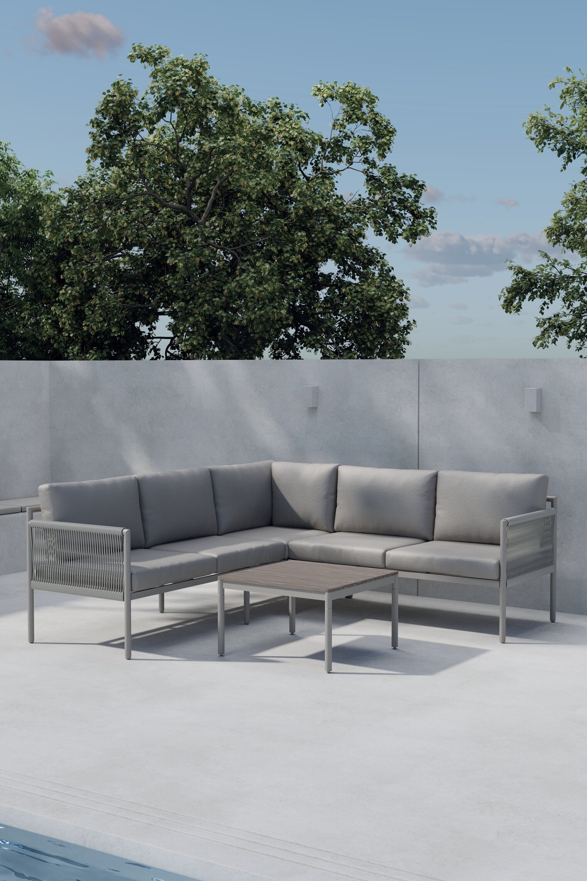Nohr Loungeset 'Marena' Met hoekbank en tafel, kleur Beige