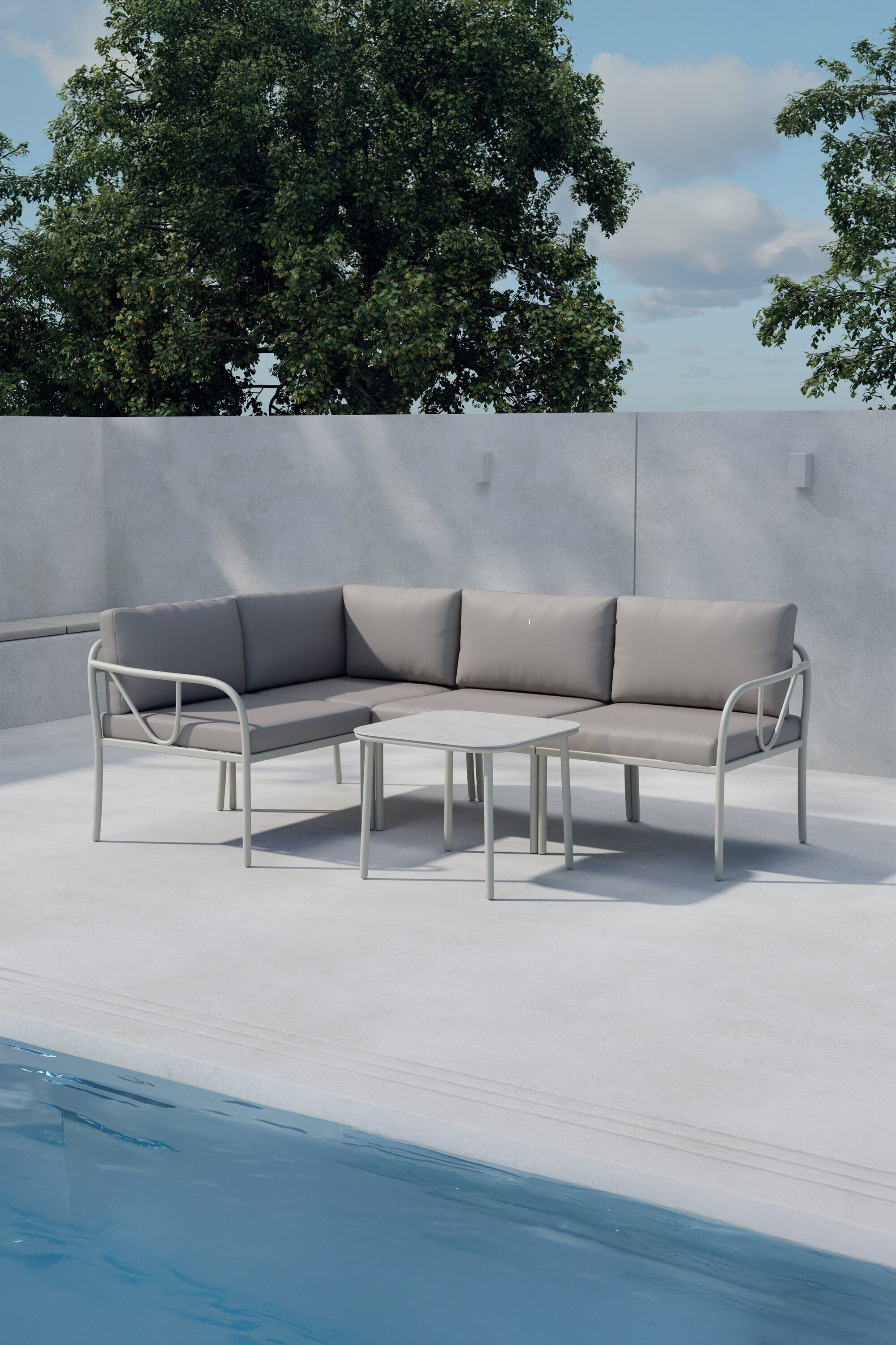 Nohr Loungeset 'Kalicia' Met hoekbank en tafel, kleur Bruin/Beige