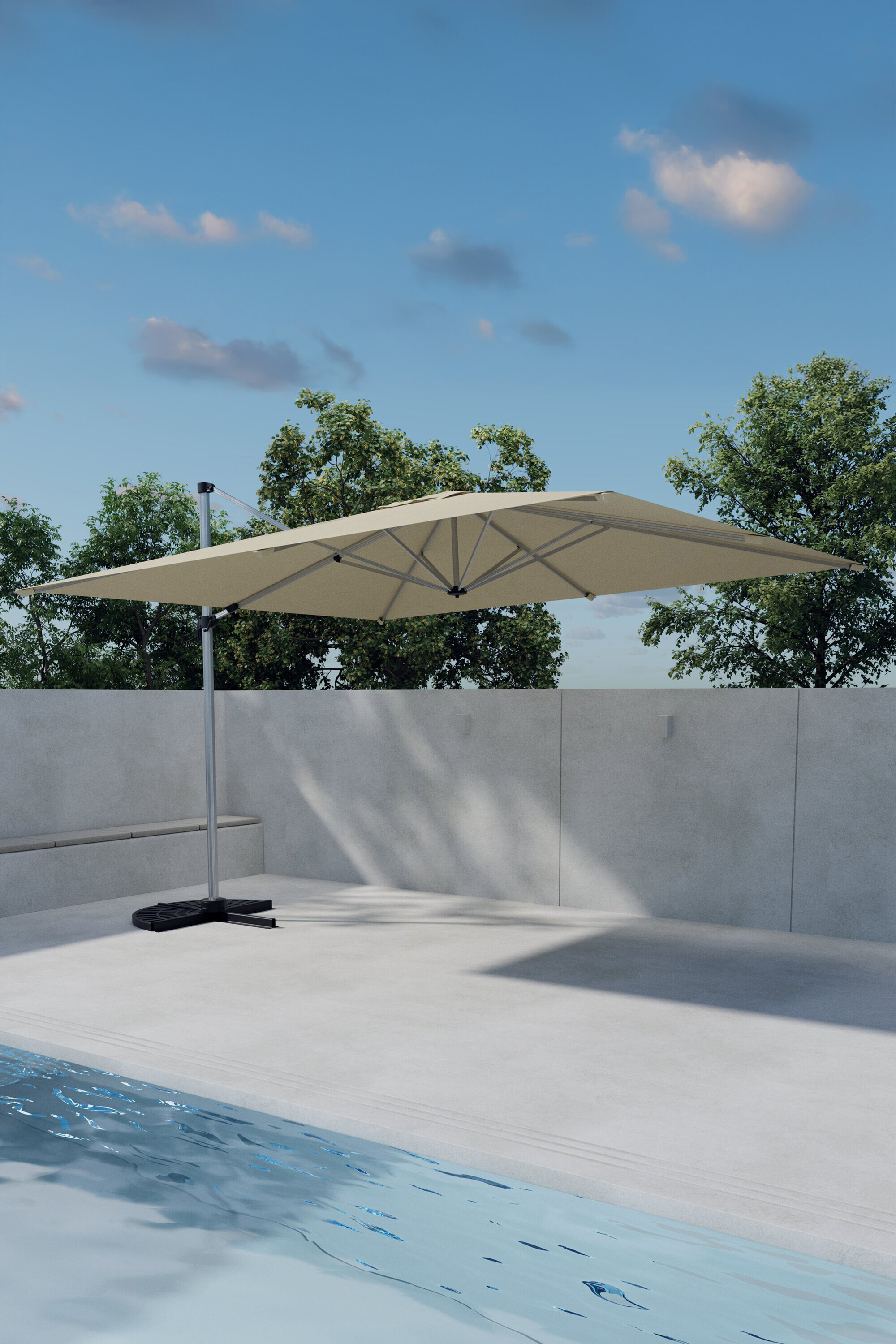 Nohr Zweefparasol 'Adrianne' 294cm, kleur Beige