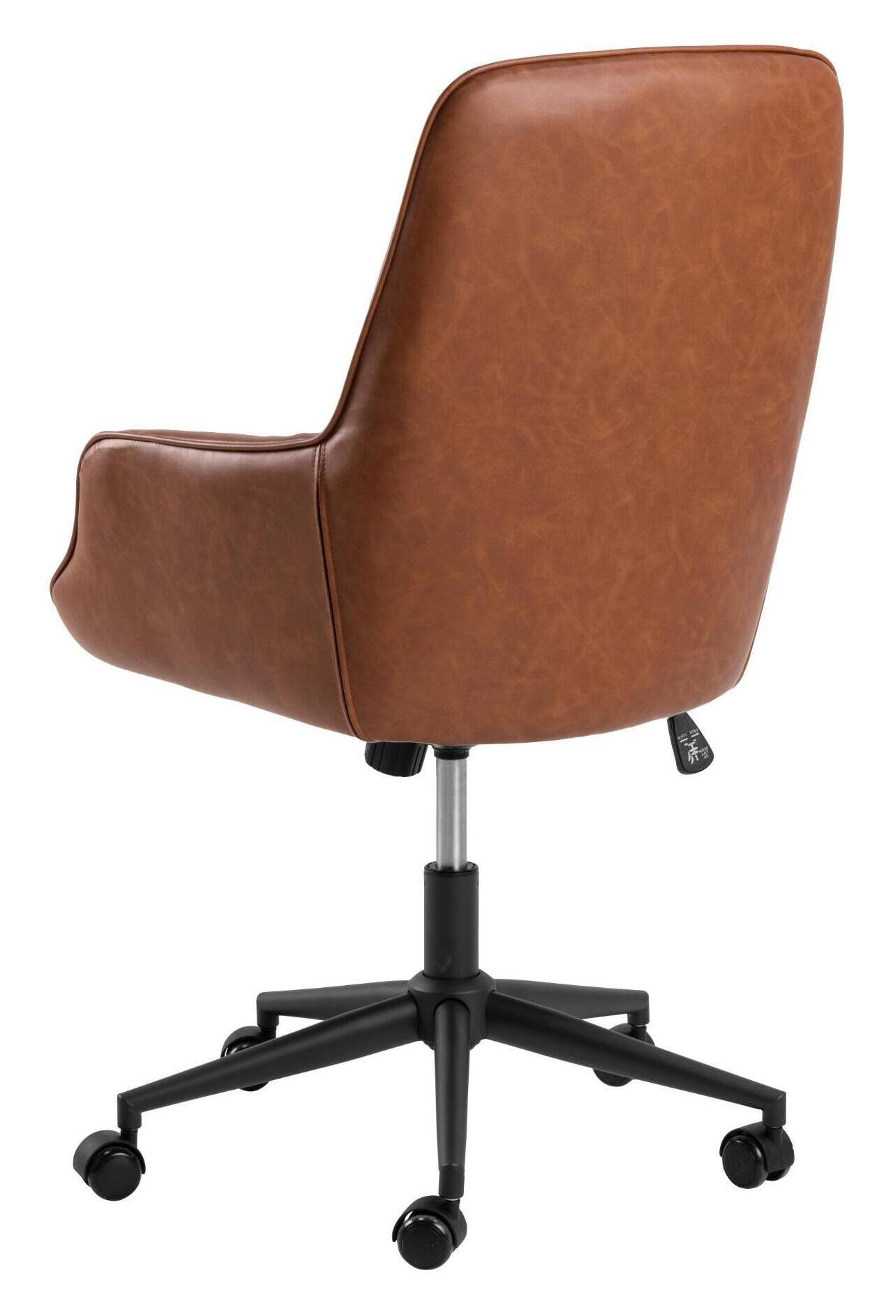 Bendt Bureaustoel 'Joellyn' PU leer, kleur Bruin