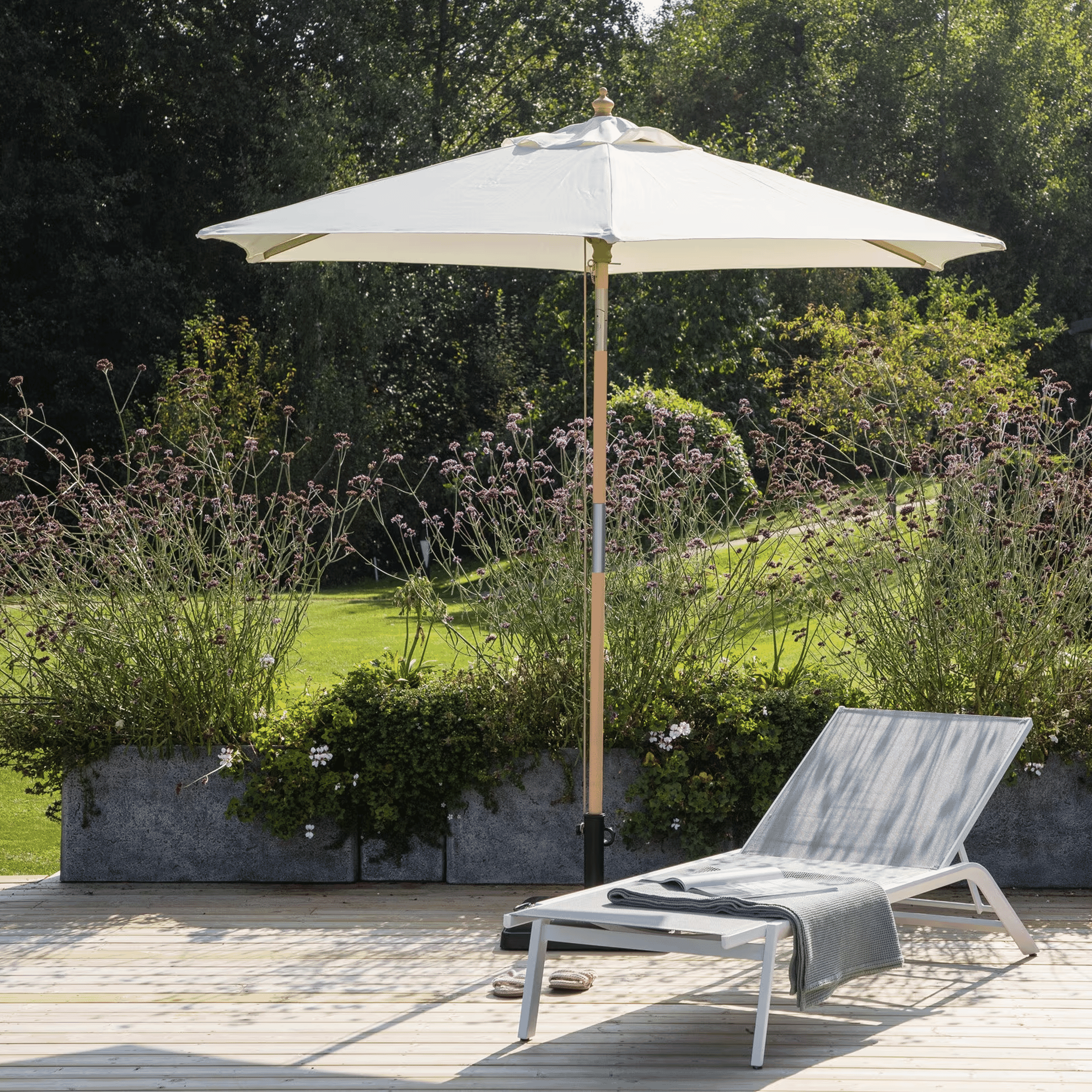 Nohr Kantelbare Parasol Eliu 250 x 250cm - Wit