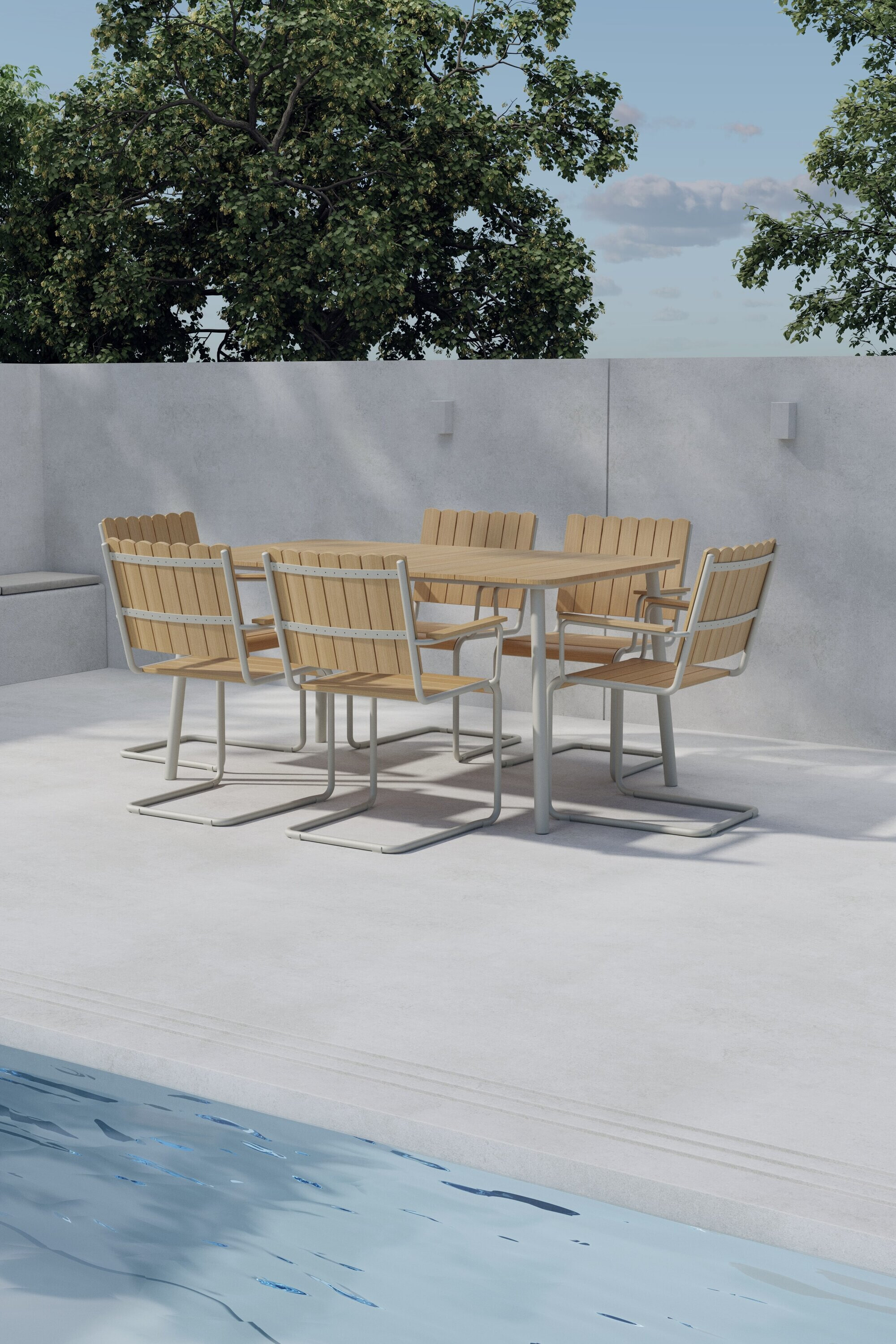 Nohr Outdoor Diningset 'Shayvonne' kleur Beige/Naturel