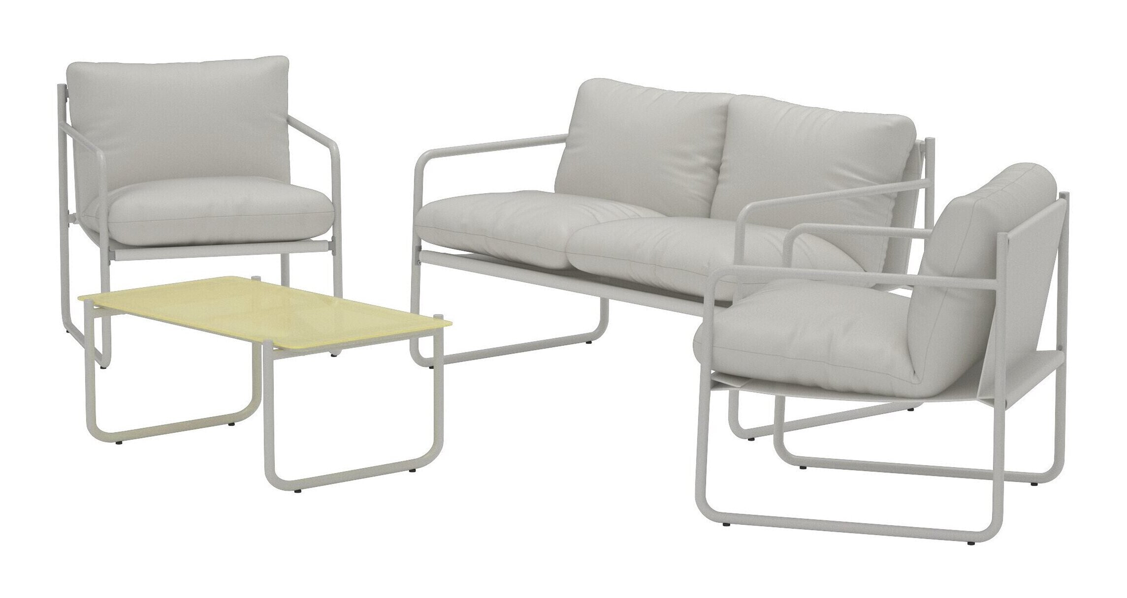 Nohr Loungeset 'Nikisha' Met bank, 2 stoelen en tafel, kleur Beige