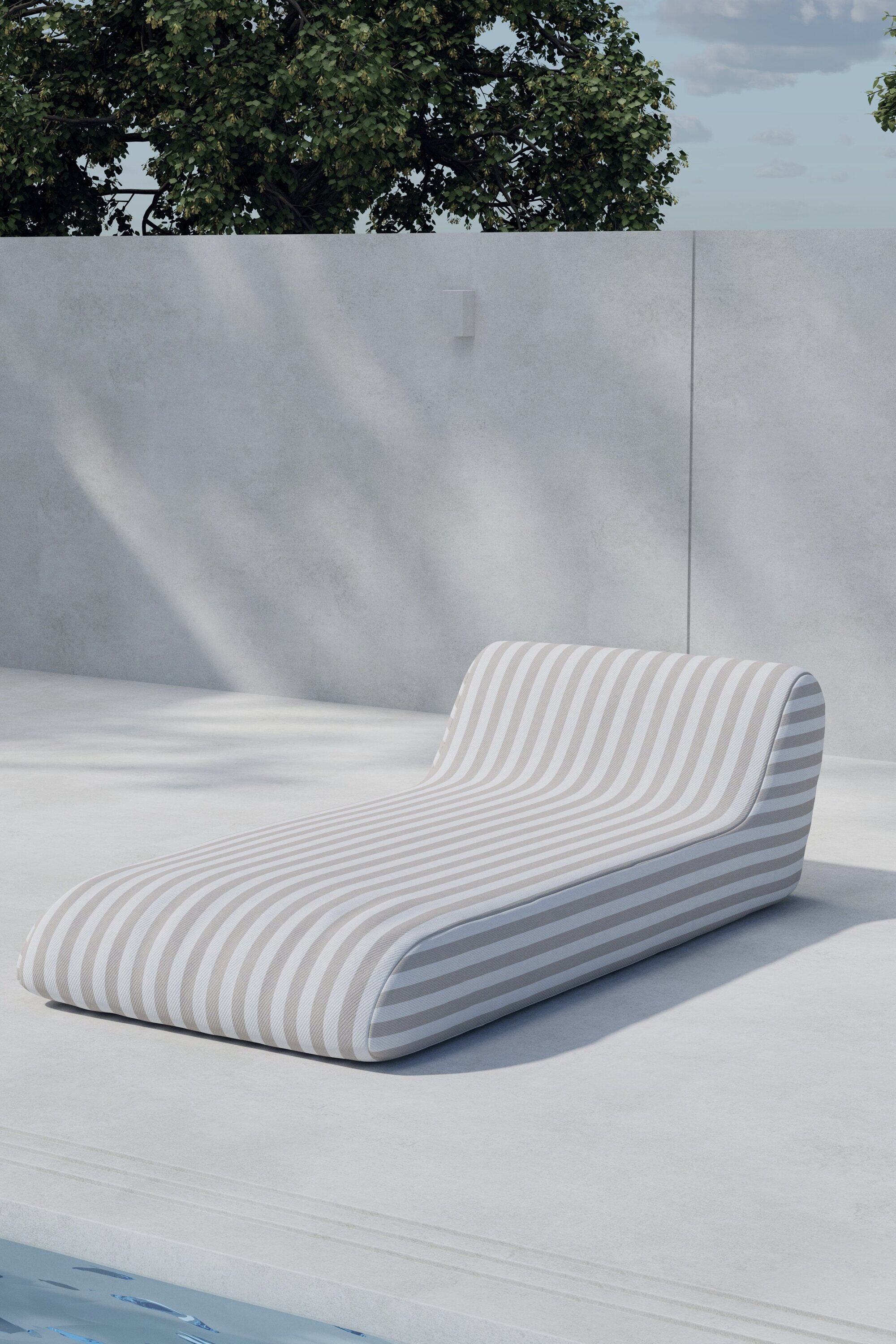 Nohr Ligbed 'Carlson' kleur Beige Gestreept