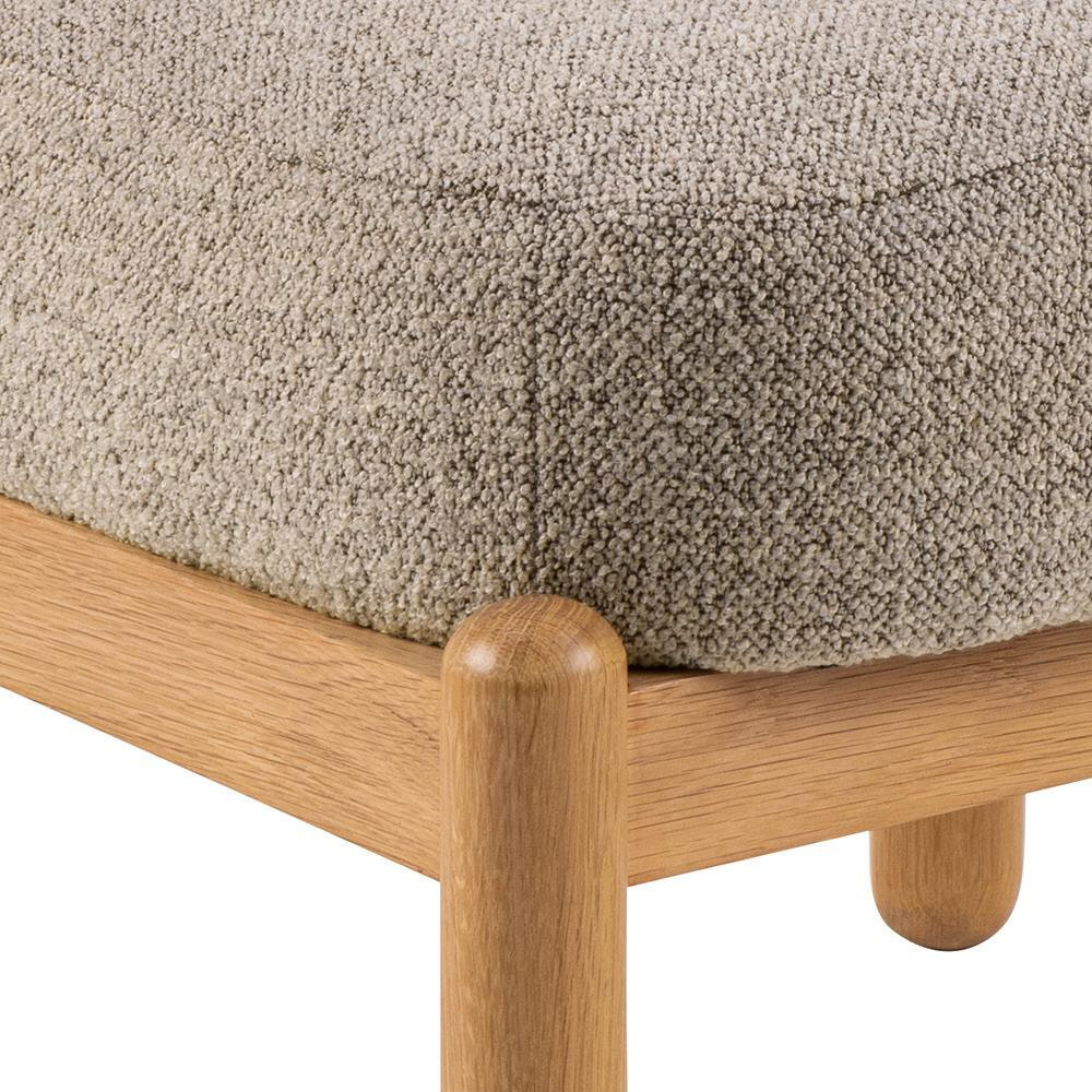 Bendt Fauteuil 'Conni', Eikenhout en bouclé, kleur Beige