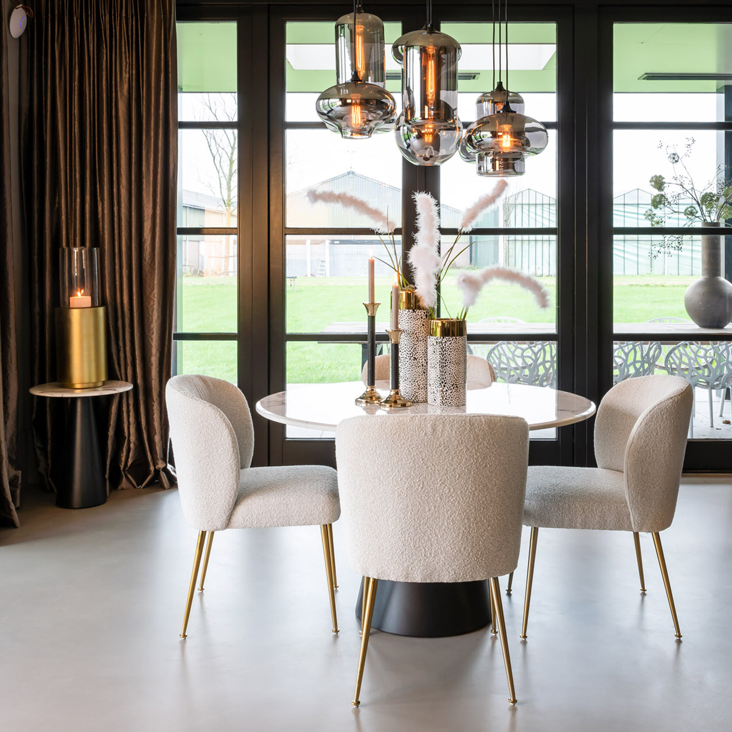 Richmond Ronde Eettafel 'Degas' 120cm, Faux Marmer