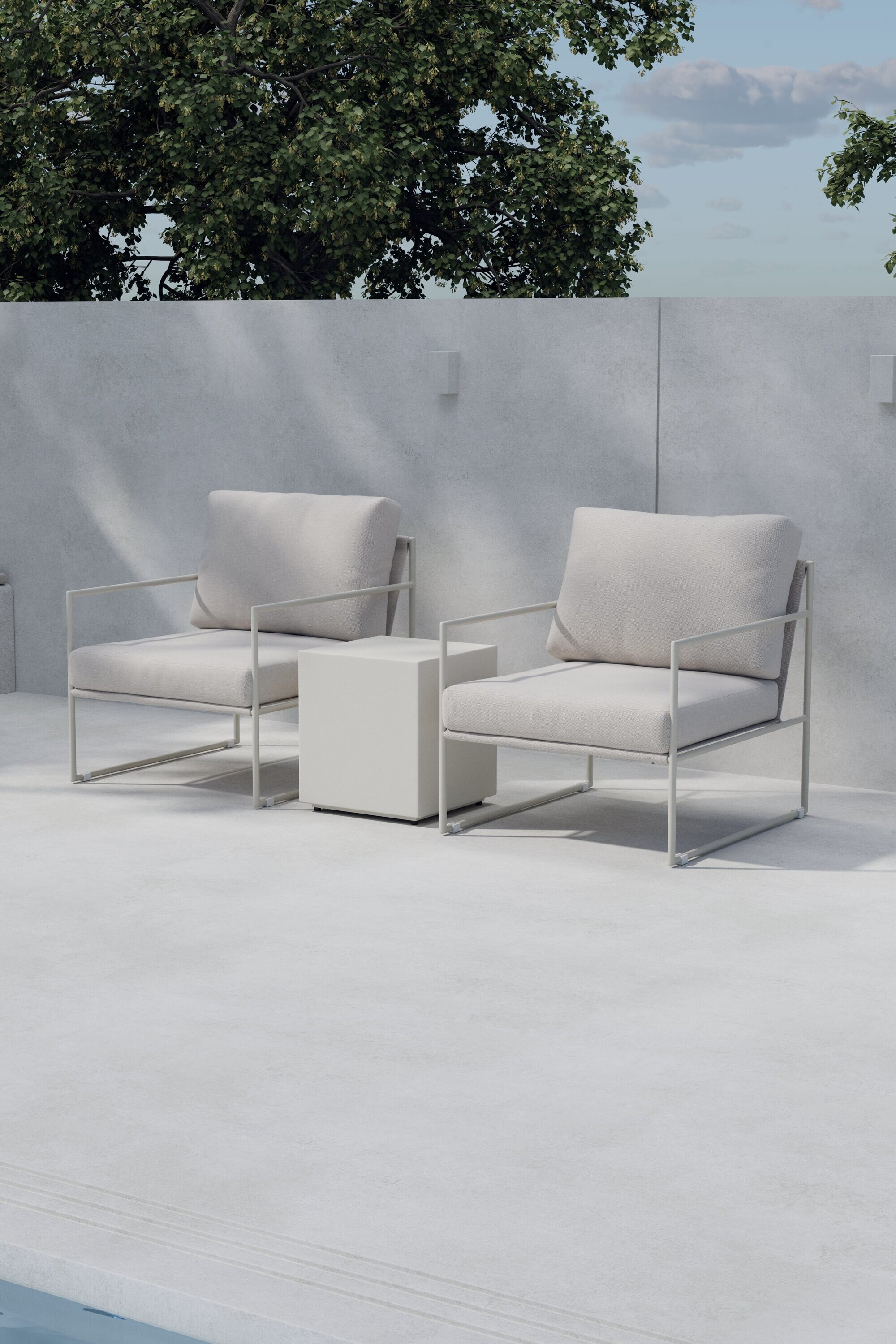 Nohr Loungeset Jorja Met 2 loungestoelen en tafel - Beige