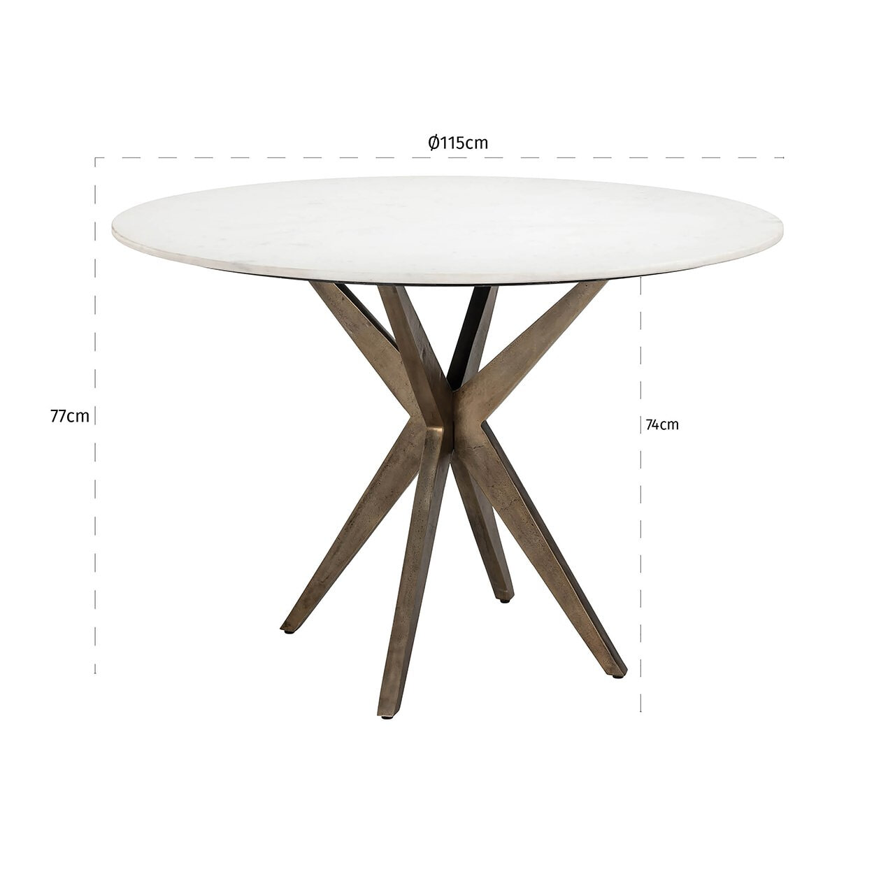 Richmond Ronde Eettafel 'Maisy' Marmer, 114cm