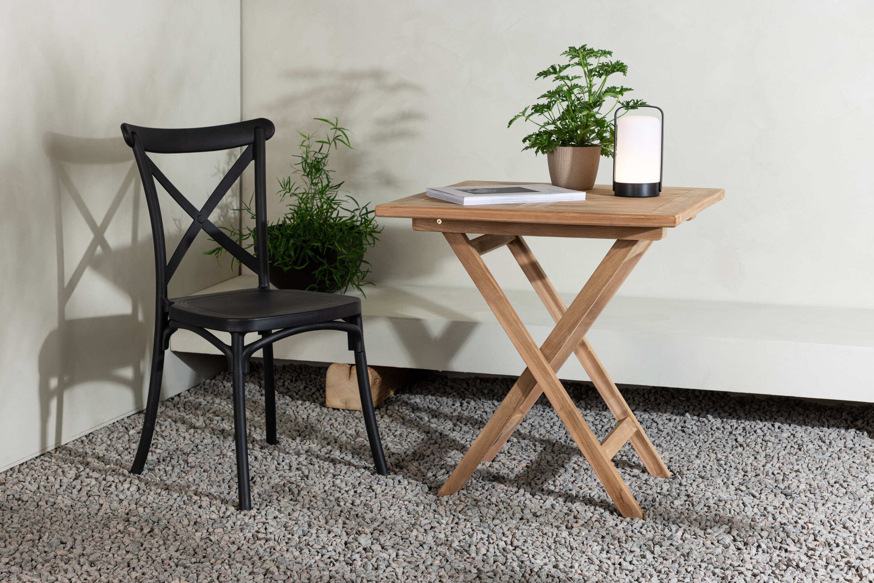 Nohr Inklapbare Bistrotafel 'Amberia' Teakhout, 70 x 70cm