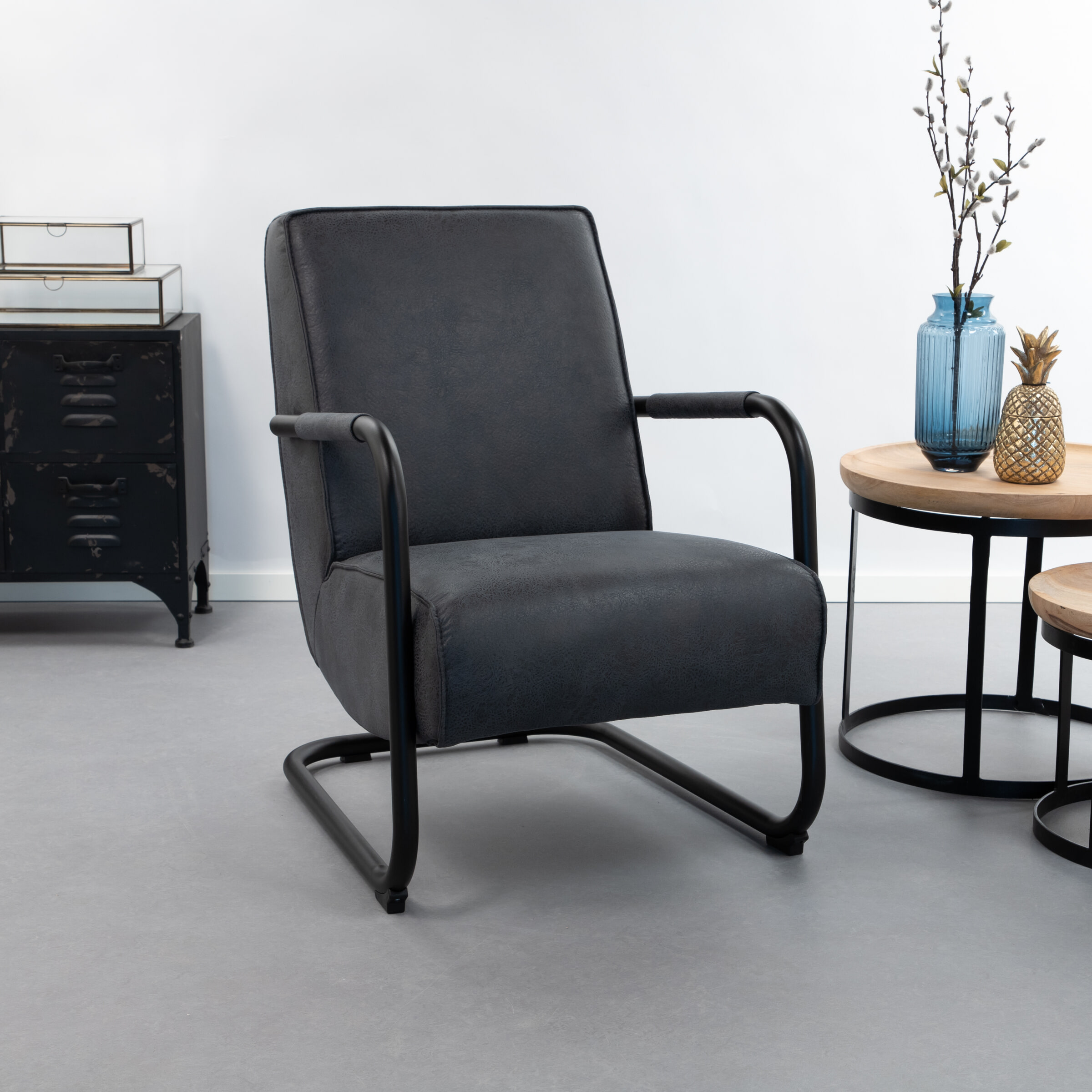 Eleonora Fauteuil 'Pien', kleur blauw