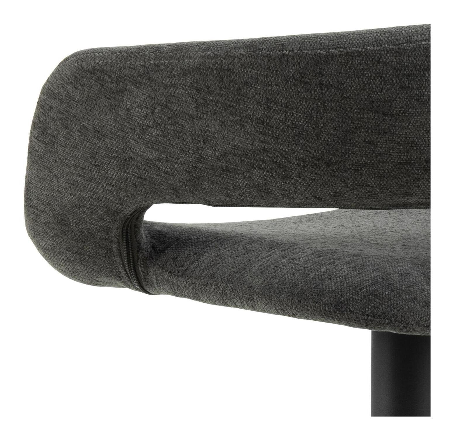Bendt Draaibare Barkruk 'Pia' Chenille, kleur Donkergrijs (zithoogte 59-80cm)