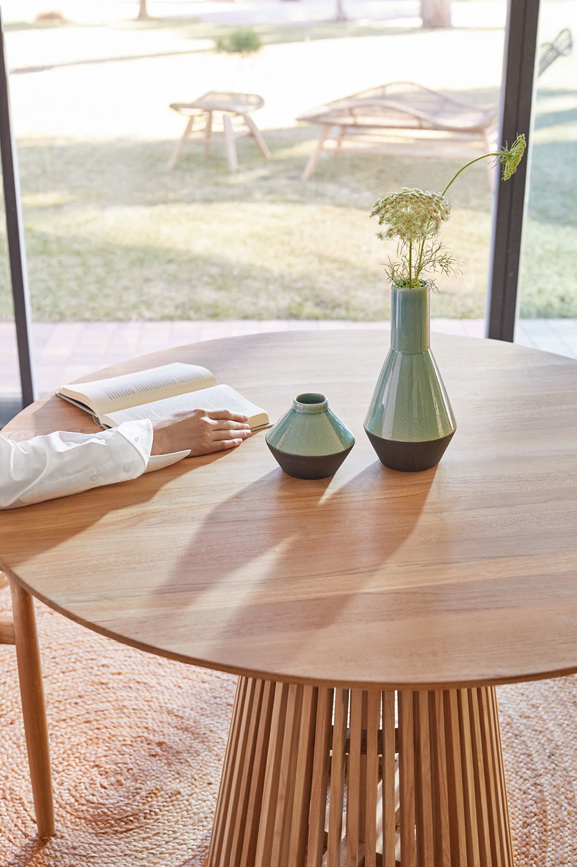 Kave Home Ronde Eettafel 'Jeanette' Teakhout, 120cm, kleur Naturel