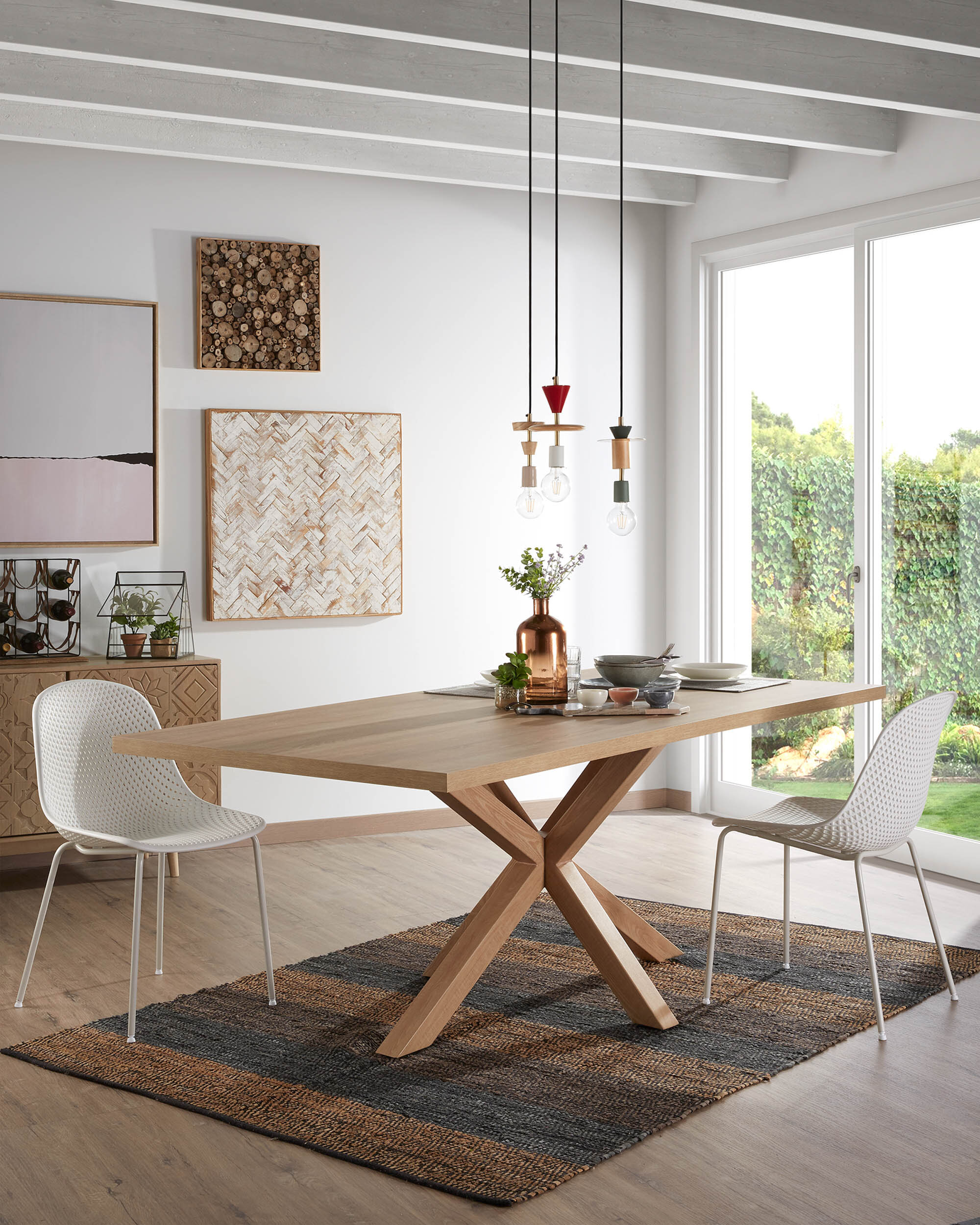 Kave Home Eettafel 'Argo' Eikenlook, 200 x 100cm, kleur Naturel