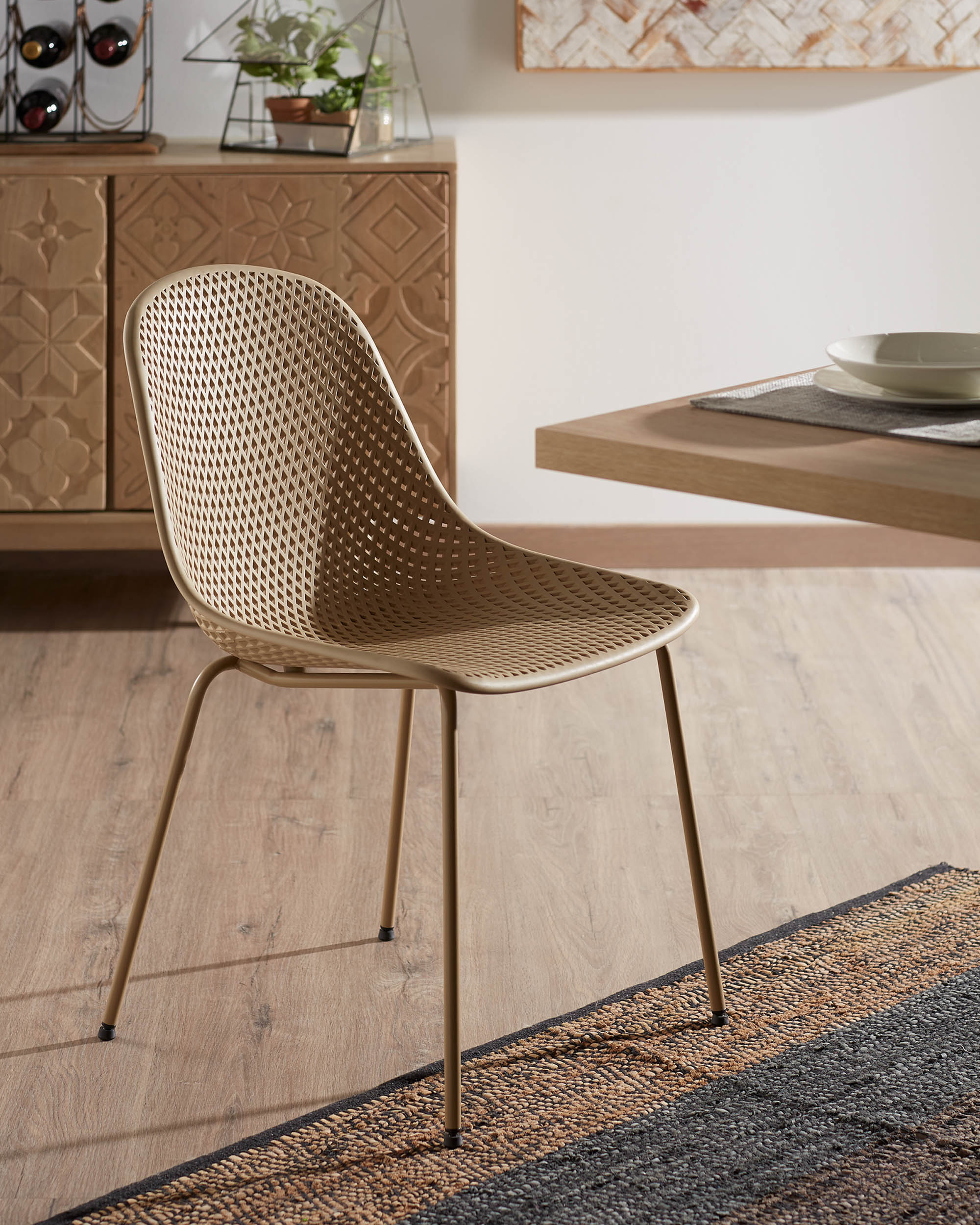 Kave Home Tuin / Eetkamerstoel 'Quinby', kleur Beige