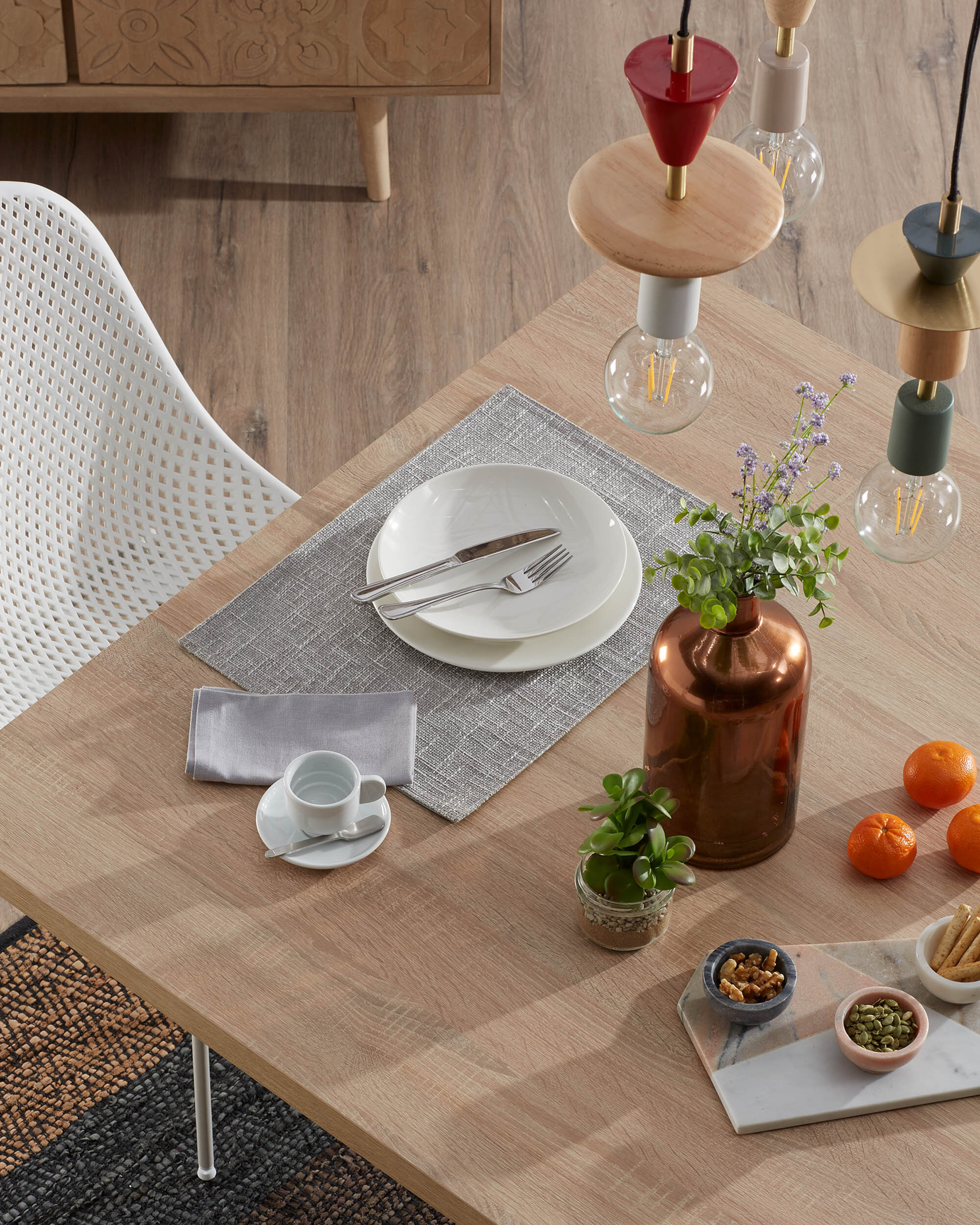 Kave Home Eettafel 'Argo' Eikenlook, 200 x 100cm, kleur Naturel