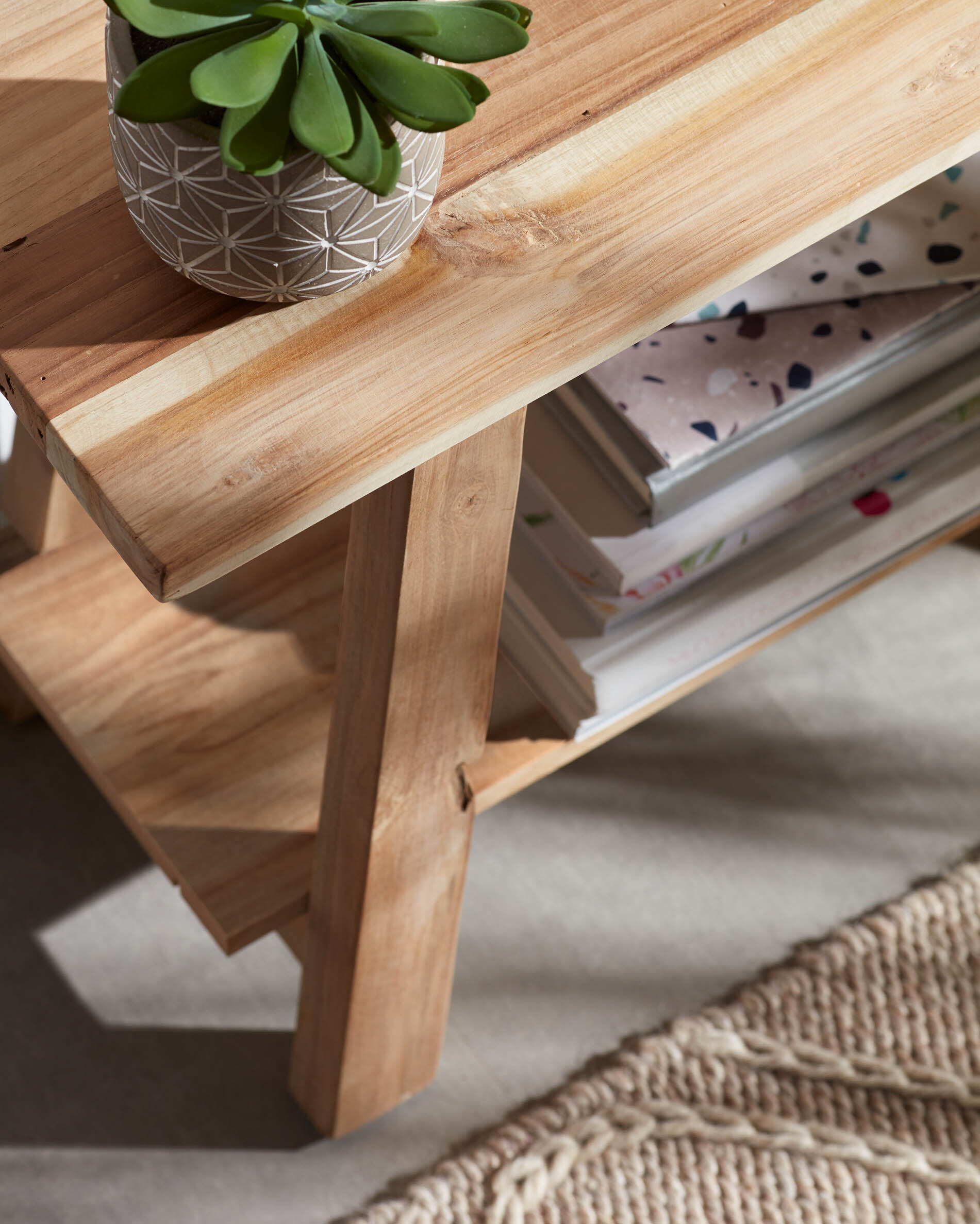 Kave Home Bankje 'Safara' Teakhout, 100cm