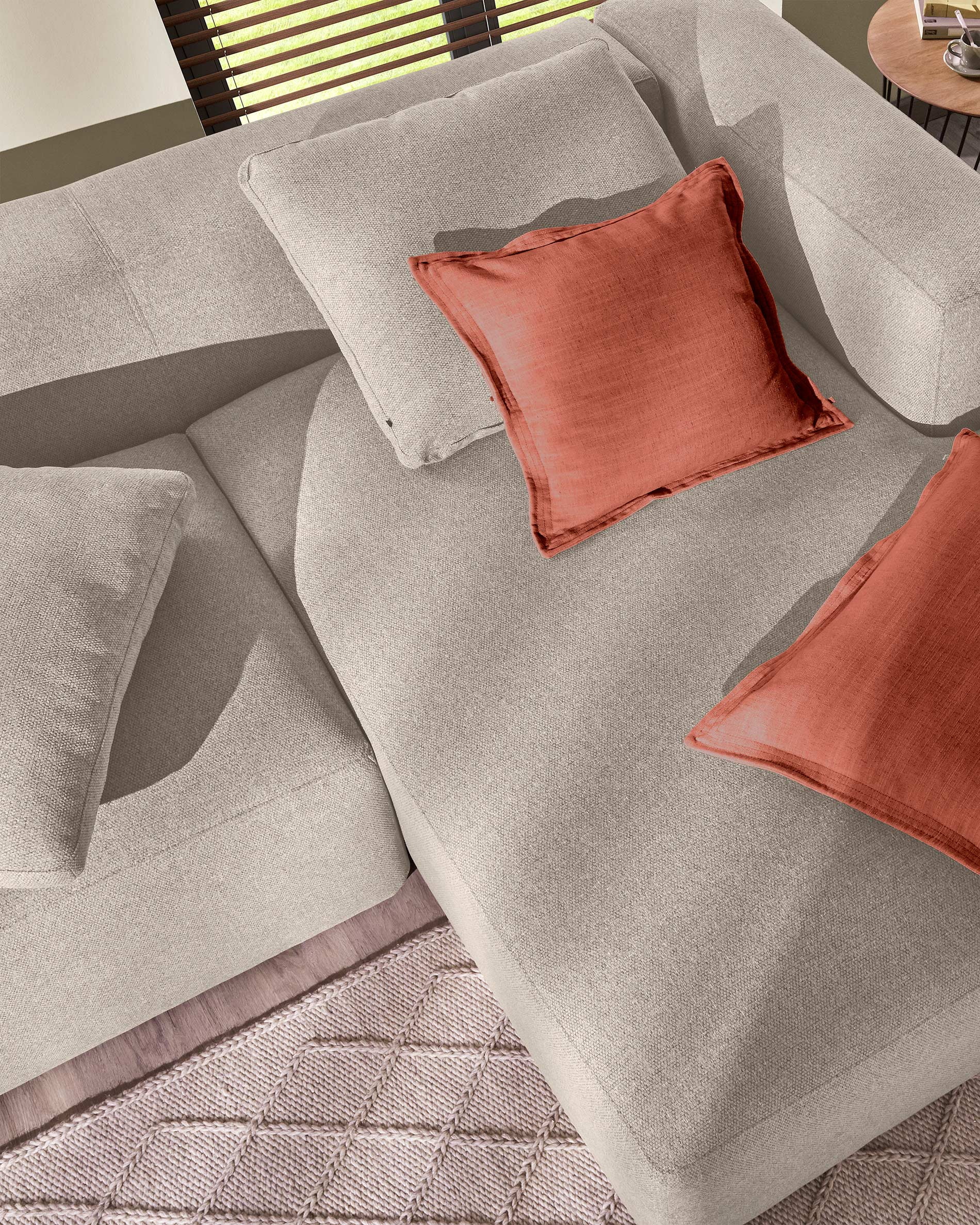 Kave Home Kussen 'Blok' 50 x 60cm, kleur Beige