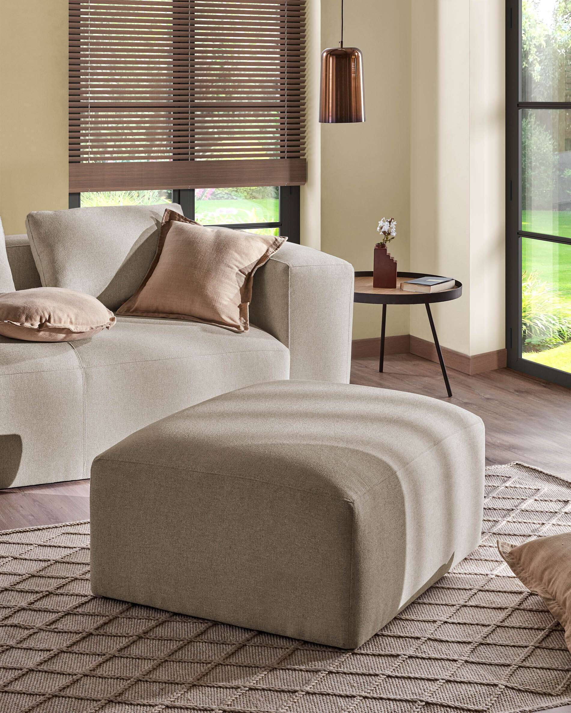 Kave Home 2-zits Bank 'Blok' 210cm, kleur Beige