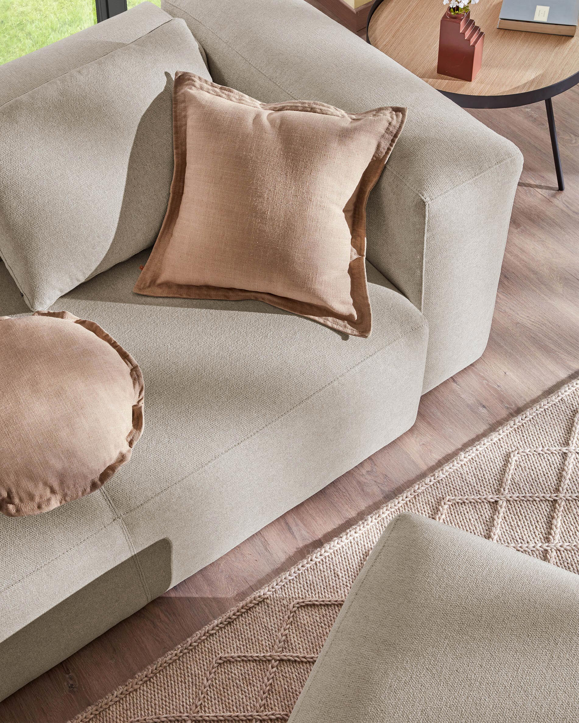 Kave Home 2-zits Bank 'Blok' 210cm, kleur Beige
