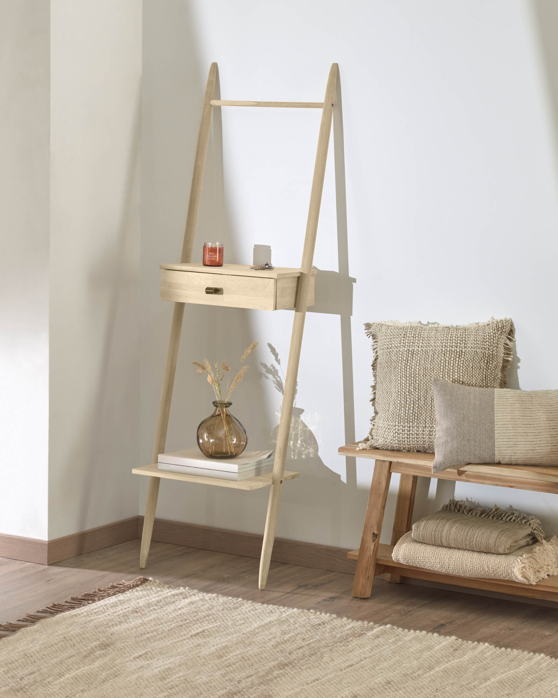 Kave Home Bankje 'Safara' Teakhout, 100cm