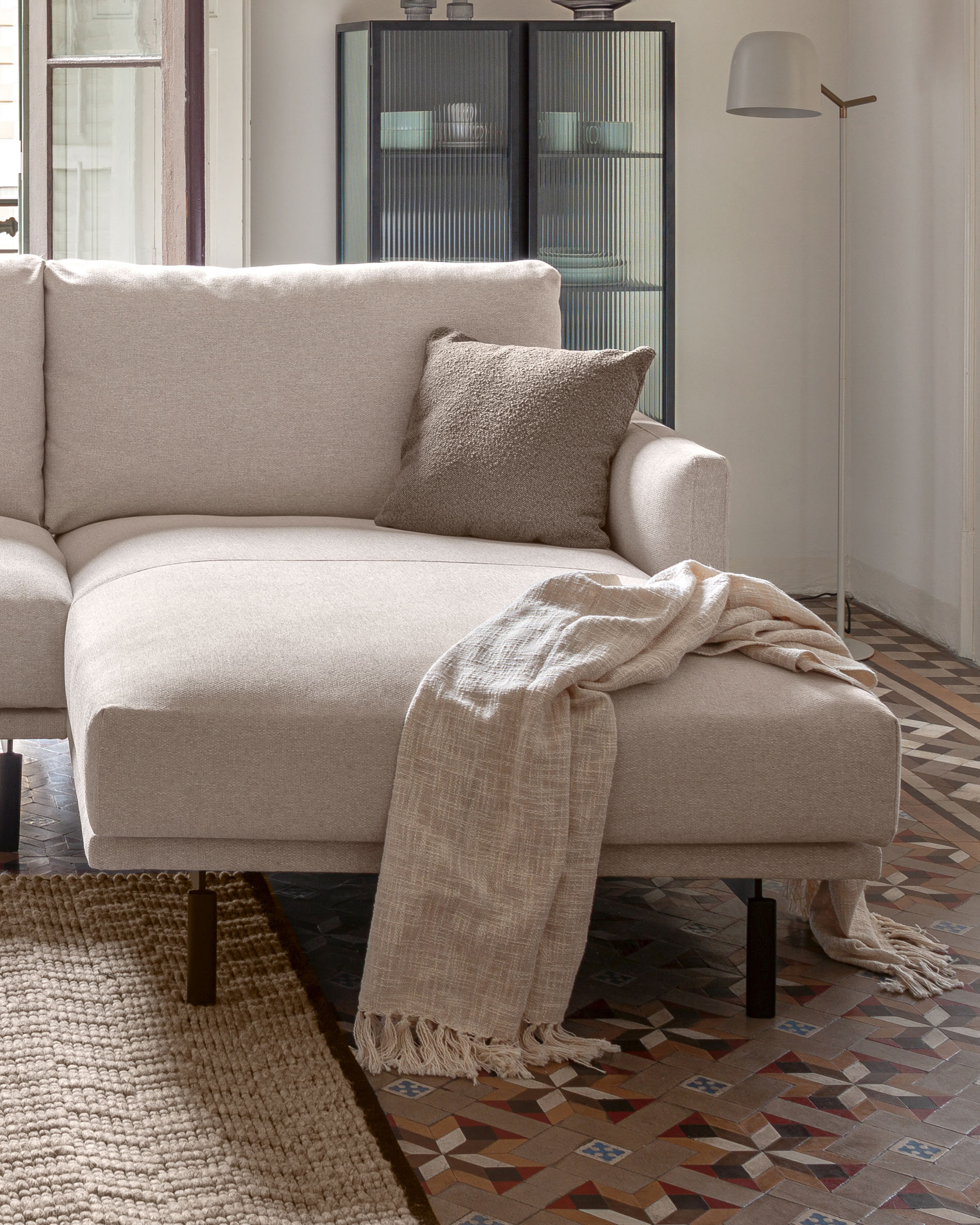 Kave Home 4-zits Loungebank 'Galene' Rechts, 314cm, kleur Beige