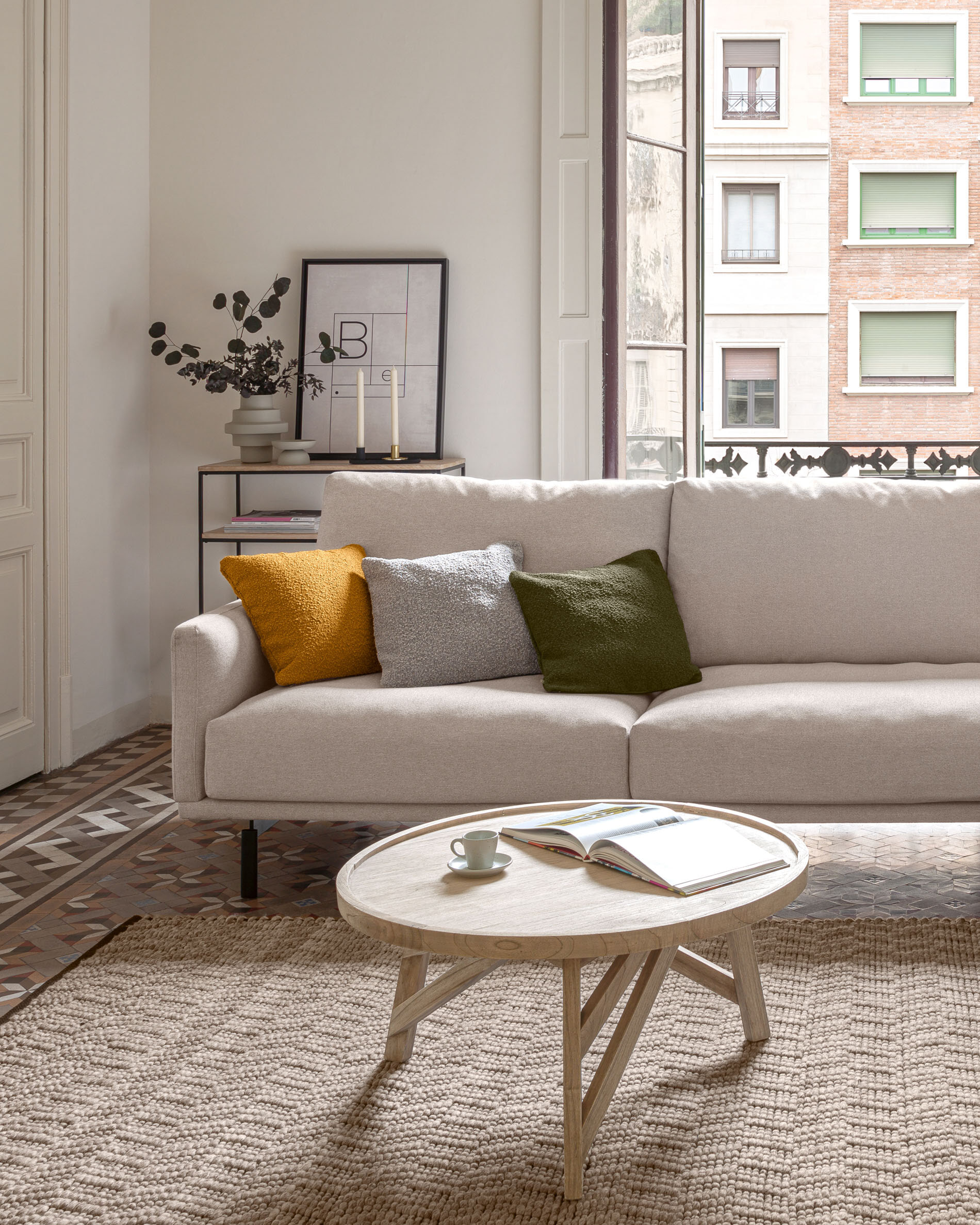 Kave Home 4-zits Loungebank 'Galene' Rechts, 314cm, kleur Beige