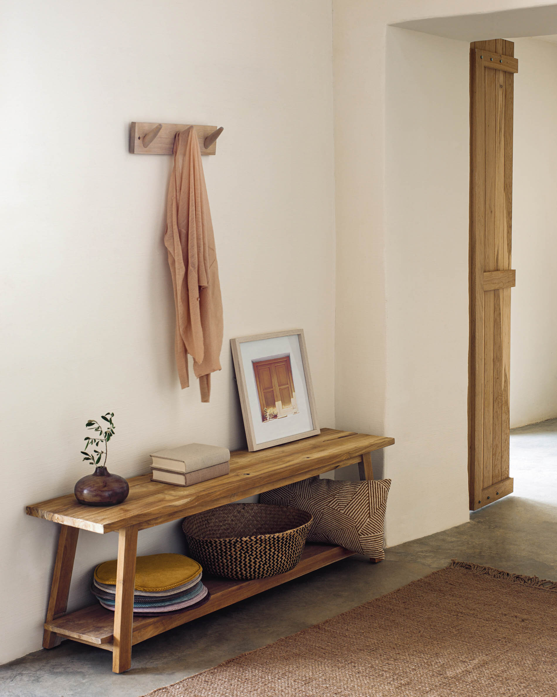 Kave Home Bankje 'Safara' Teakhout, 150cm