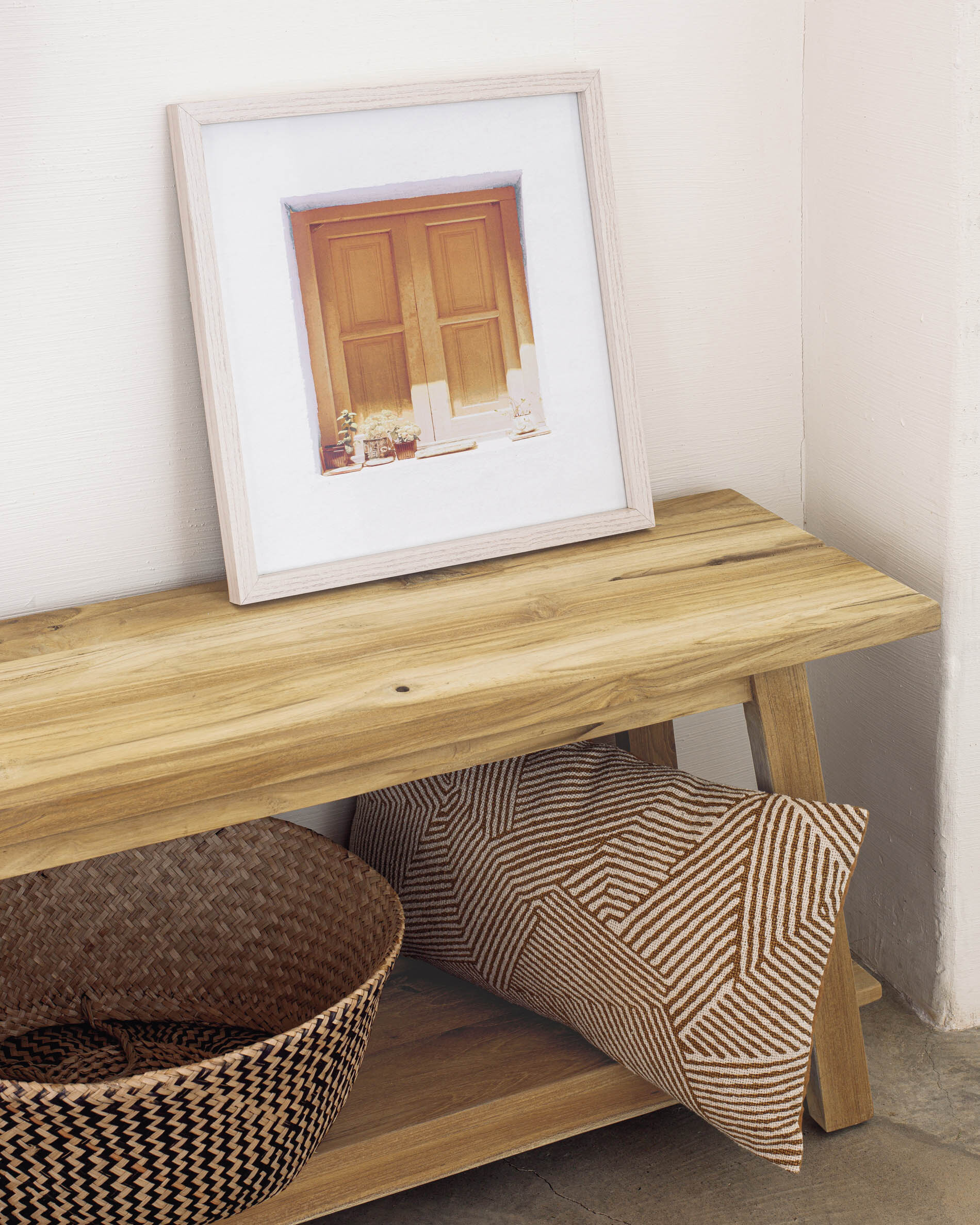 Kave Home Bankje 'Safara' Teakhout, 150cm